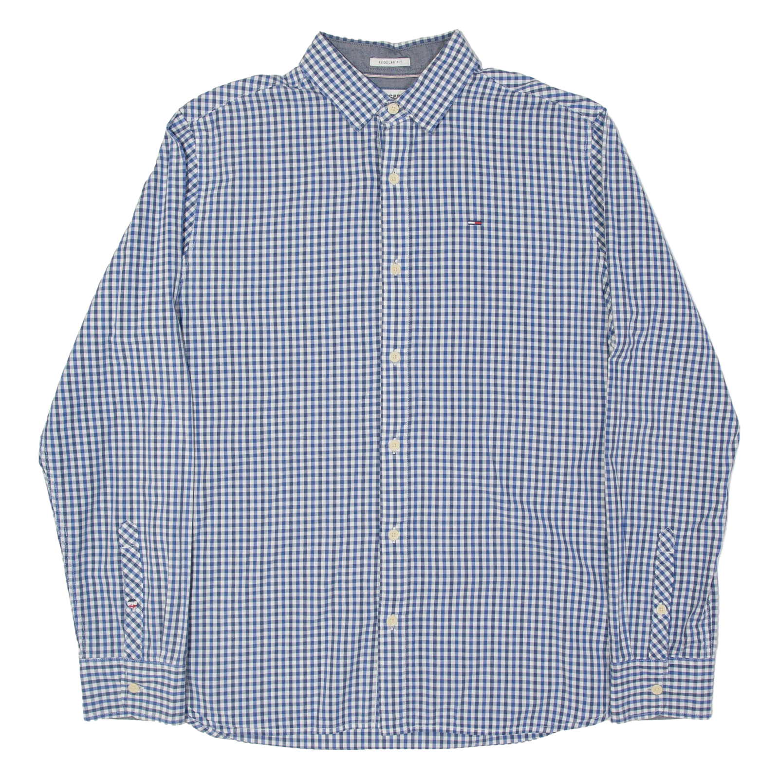 TOMMY HILFIGER Mens Shirt Blue Check Long Sleeve M Refurbished - N/A refurbished available on Cerqular