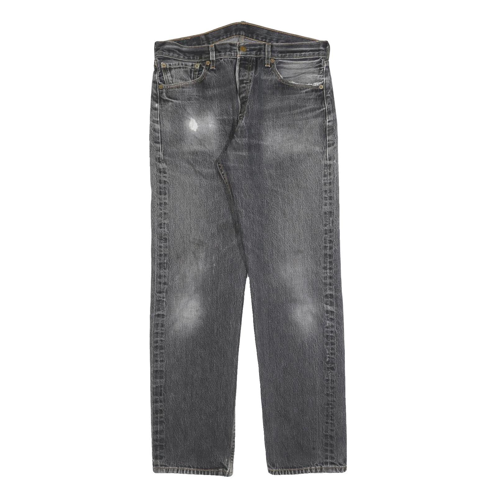 LEVI'S 501XX Mens Jeans Black Regular Straight Denim Medium W34 L32 Classic Fit Refurbished - N/A refurbished available on Cerqular