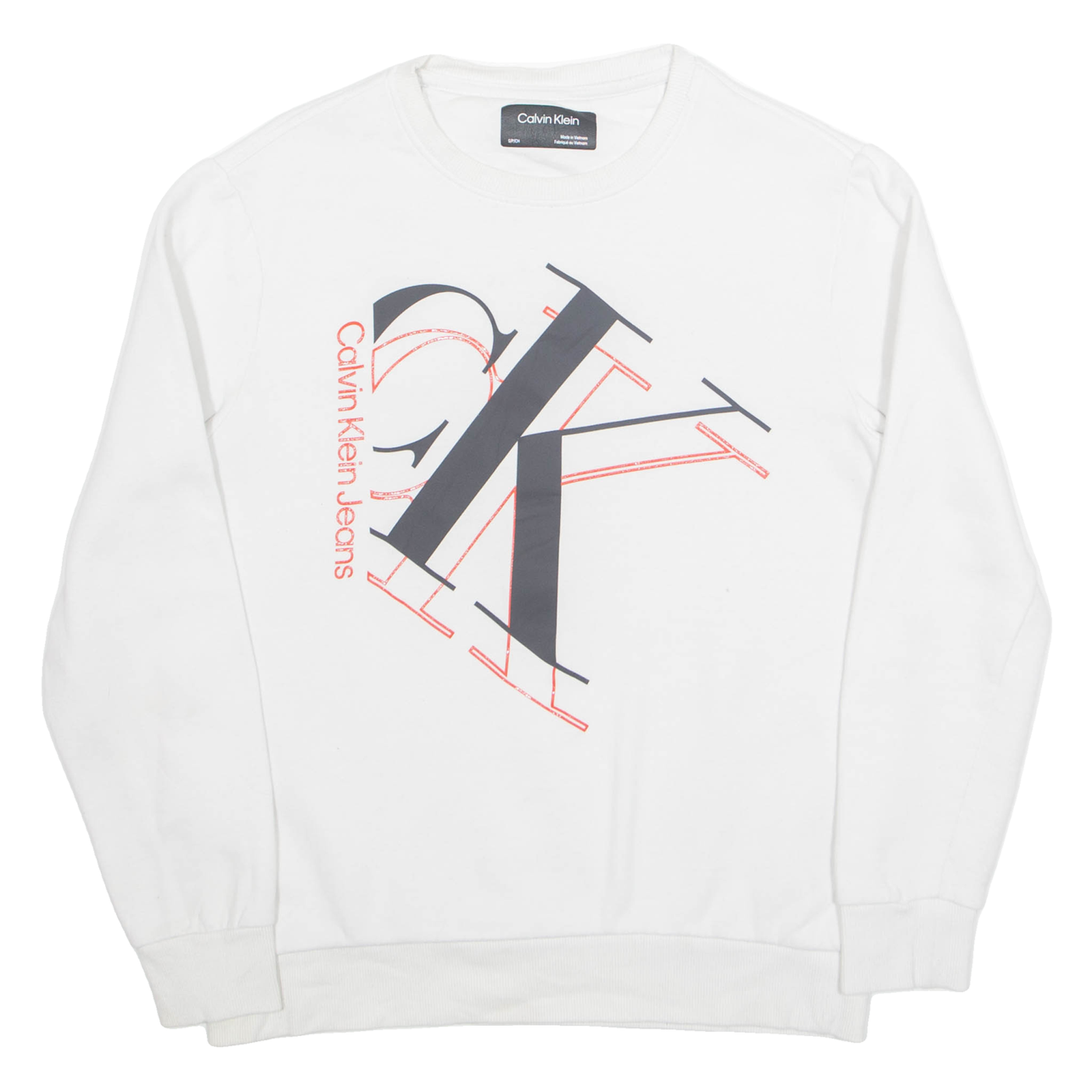CALVIN KLEIN Mens Sweatshirt White S Refurbished - N/A refurbished available on Cerqular