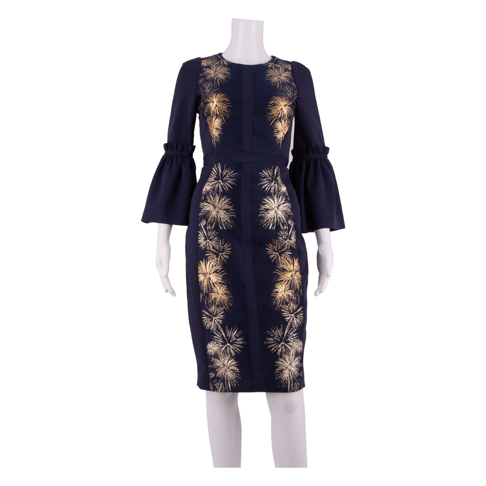 TED BAKER Womens Pencil Dress Blue Crazy Pattern Short Sleeve Knee Length XS Refurbished - N/A refurbished available on Cerqular