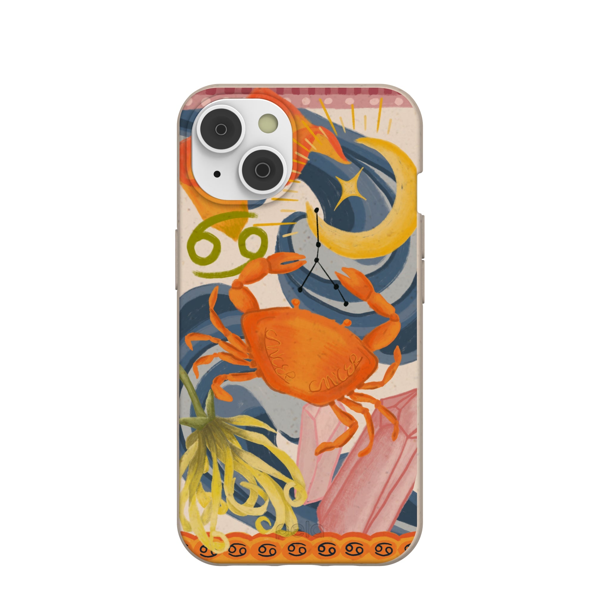 Seashell Cancer Crab iPhone 14/16e Case Refurbished - Pela Case refurbished available on Cerqular