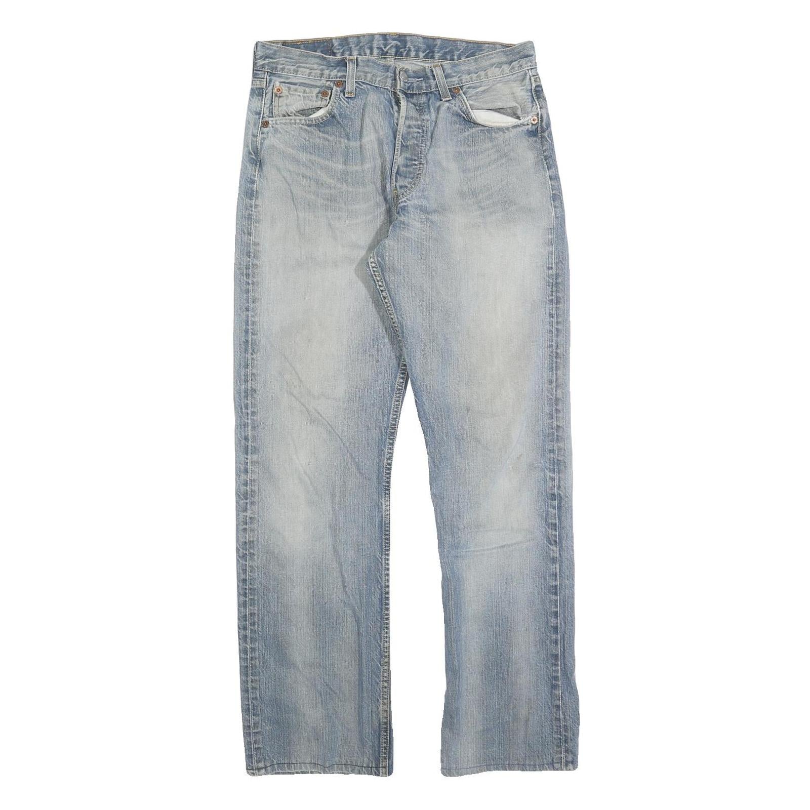 LEVI'S 501 Mens Jeans Blue Regular Straight Denim Medium W30 L30 Classic Fit Refurbished - N/A refurbished available on Cerqular