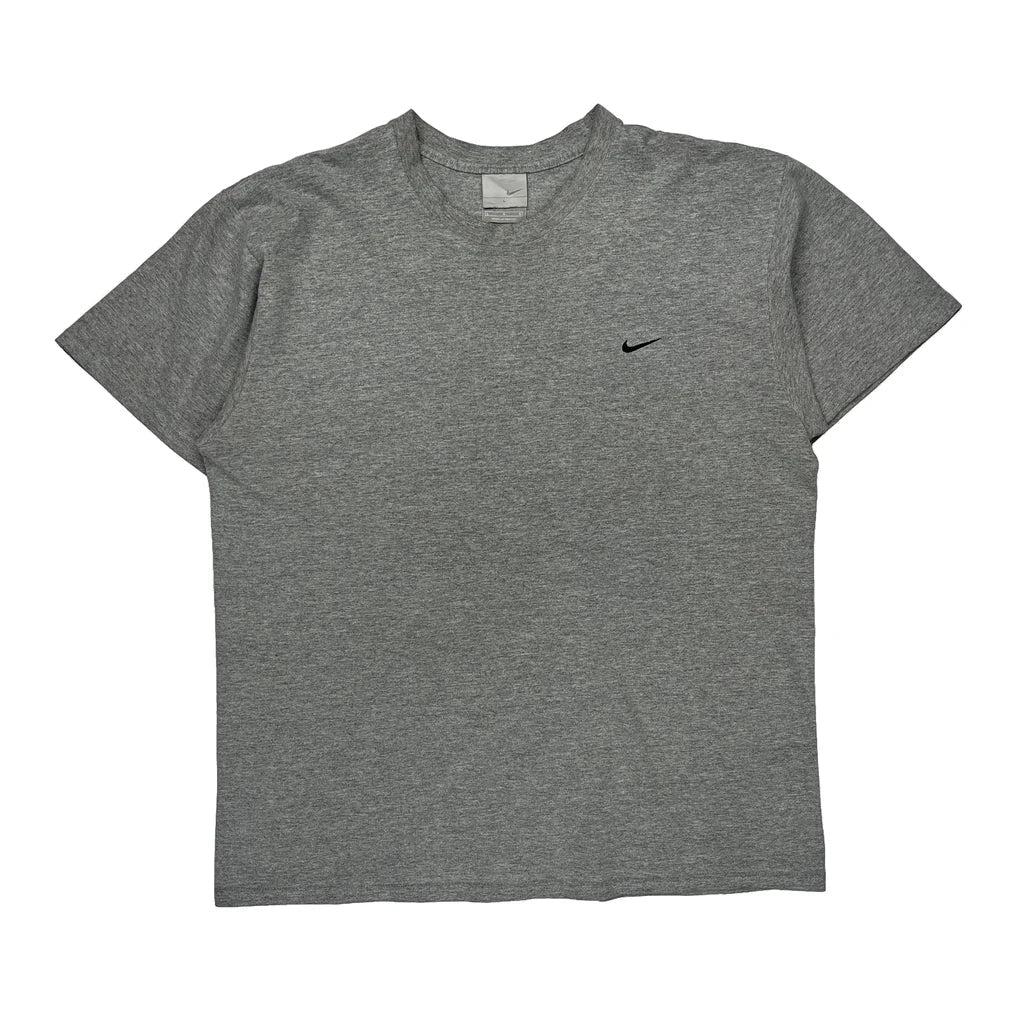 Nike T-Shirt - Large Grey Cotton Refurbished - Thrifted (note: this is a term often used to describe second- refurbished available on Cerqular
