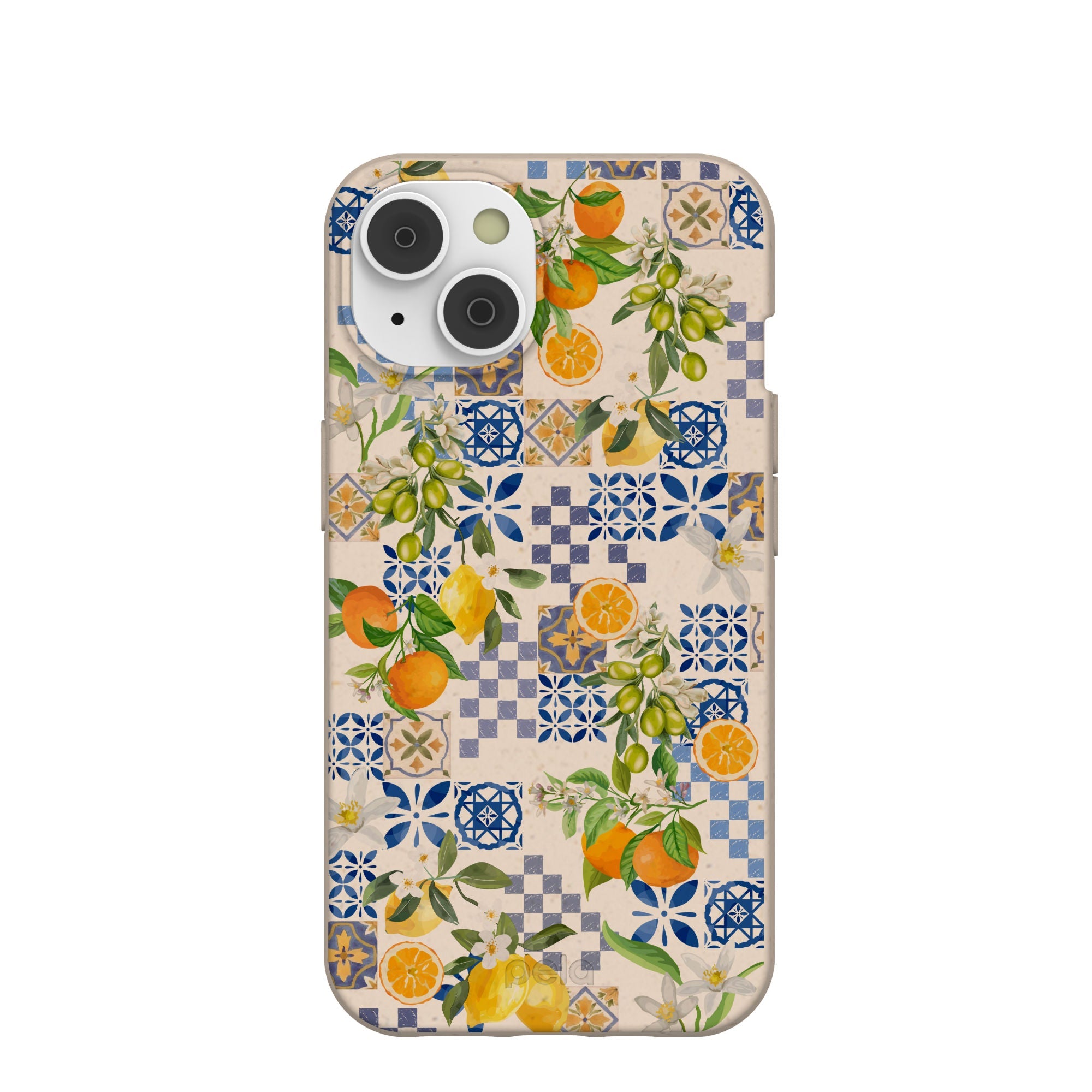 Seashell Amalfi Fruits iPhone 14/16e Case Refurbished - Pela Case refurbished available on Cerqular