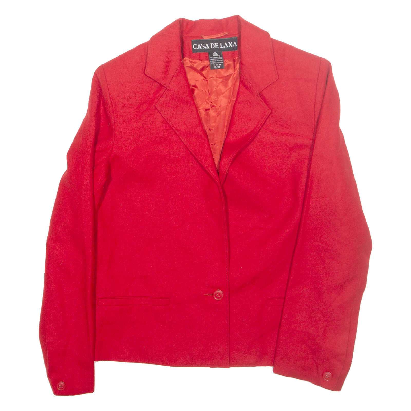 CASA DE LANA Womens Blazer Jacket Red Wool S Refurbished - N/A refurbished available on Cerqular