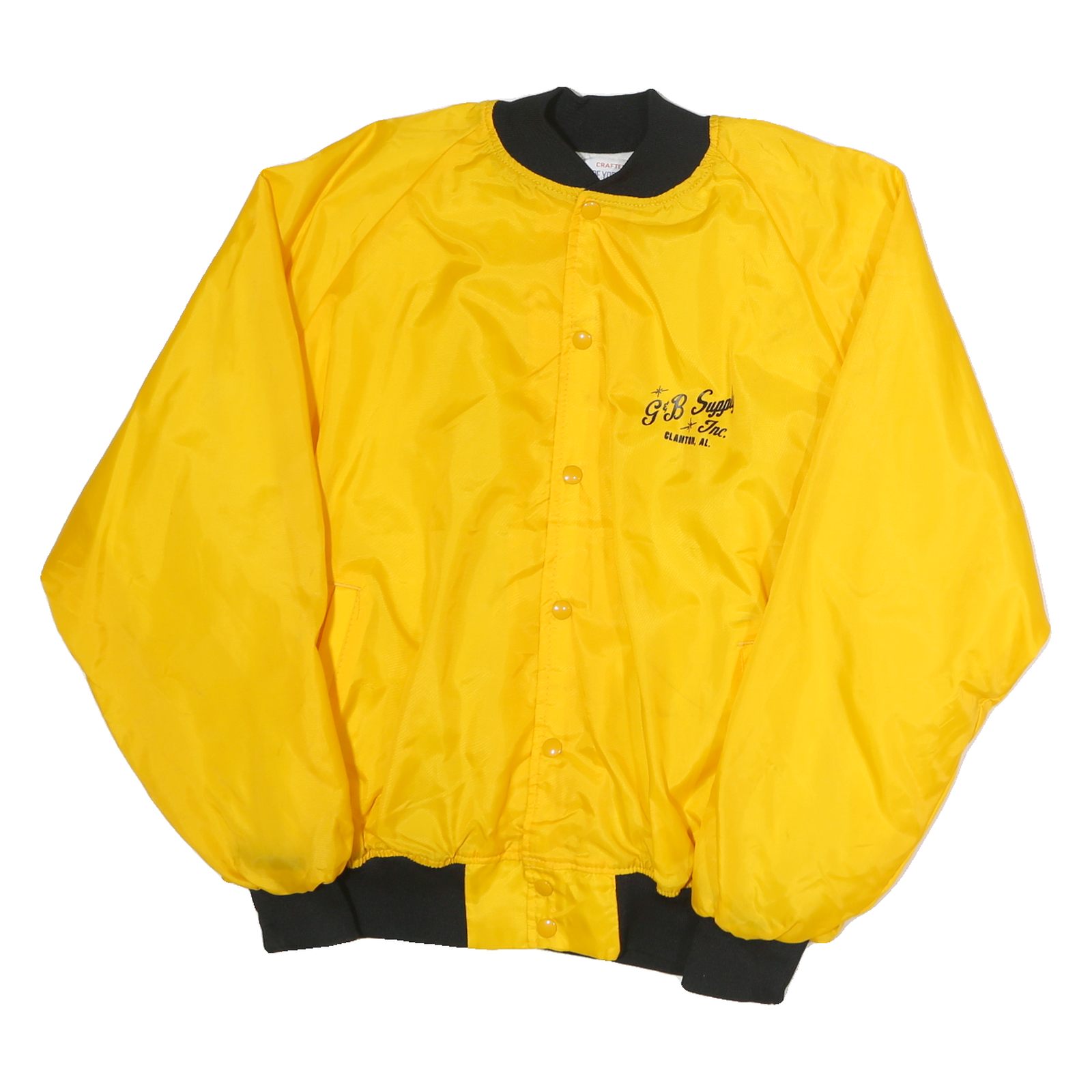 JOE YORK FAMILY Mens Yellow Black Button Nylon Jacket XL Lightweight Casual Refurbished - N/A refurbished available on Cerqular