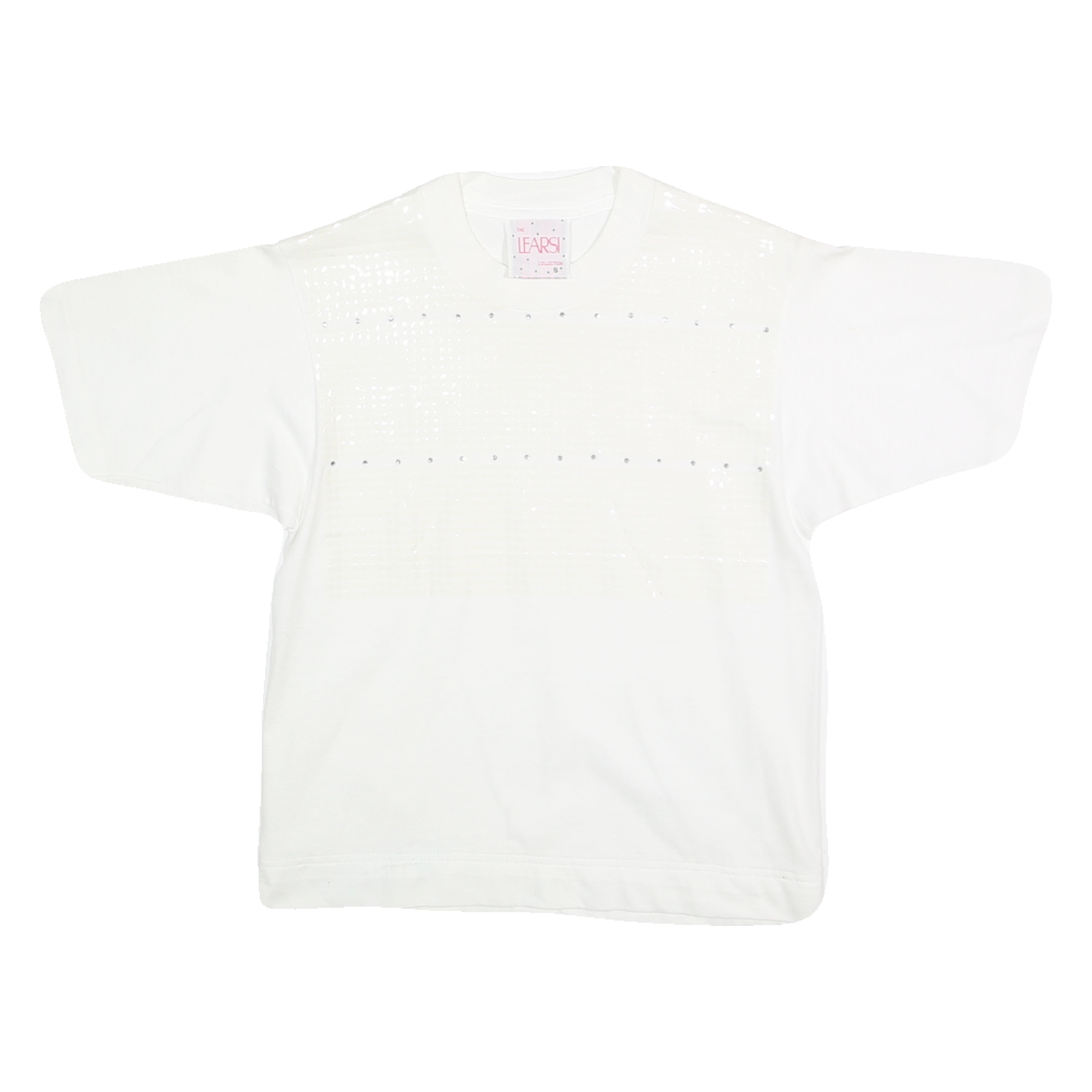 THE LEARSI COLLECTION Womens White Short Sleeve Crew Neck T-Shirt S Cotton Blend Refurbished - N/A refurbished available on Cerqular