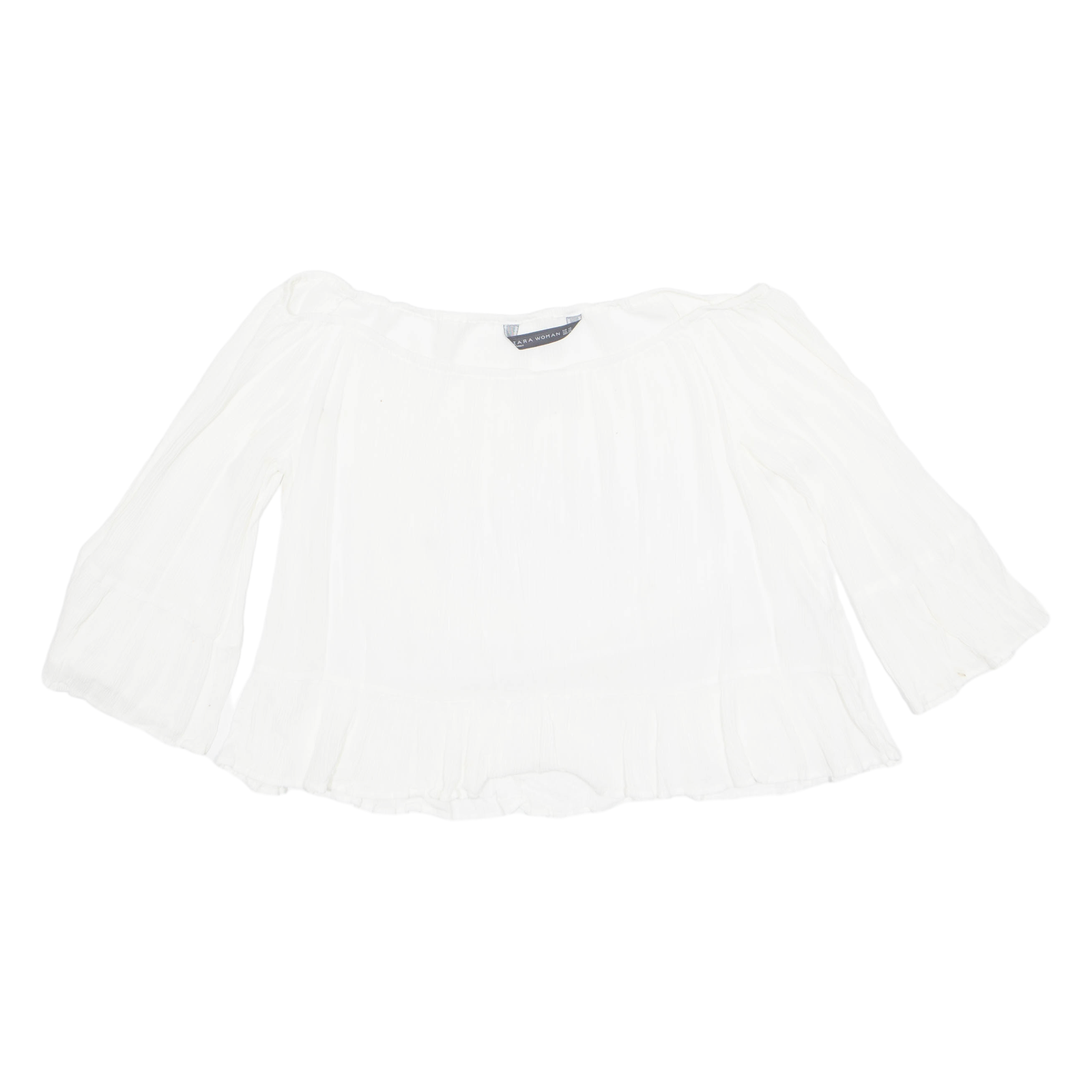 ZARA Womens Blouse White 3/4 Sleeve Viscose XS Refurbished - N/A refurbished available on Cerqular