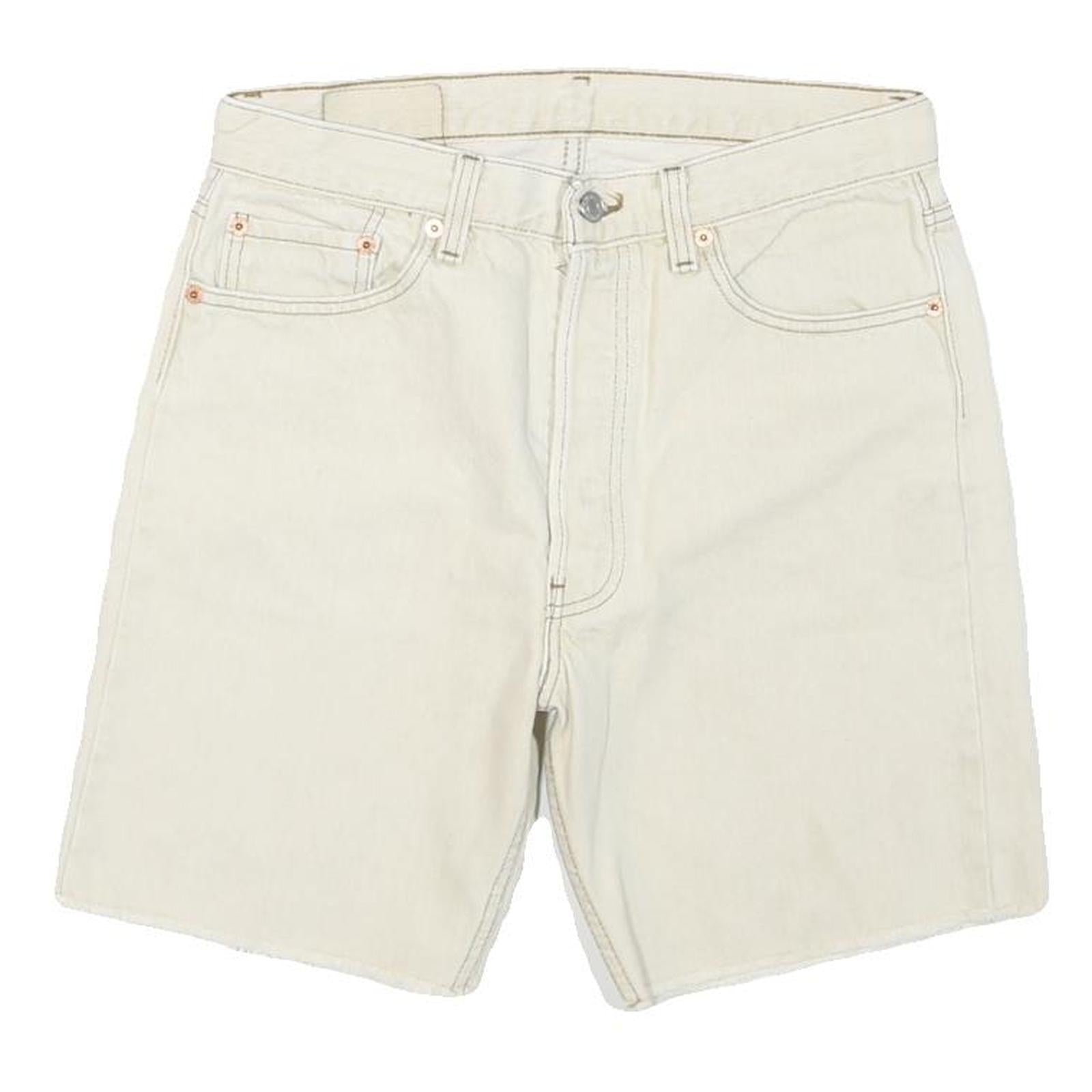 LEVI'S Mens Shorts White Denim L W30 Casual Cotton Blend Summer Wear Refurbished - N/A refurbished available on Cerqular