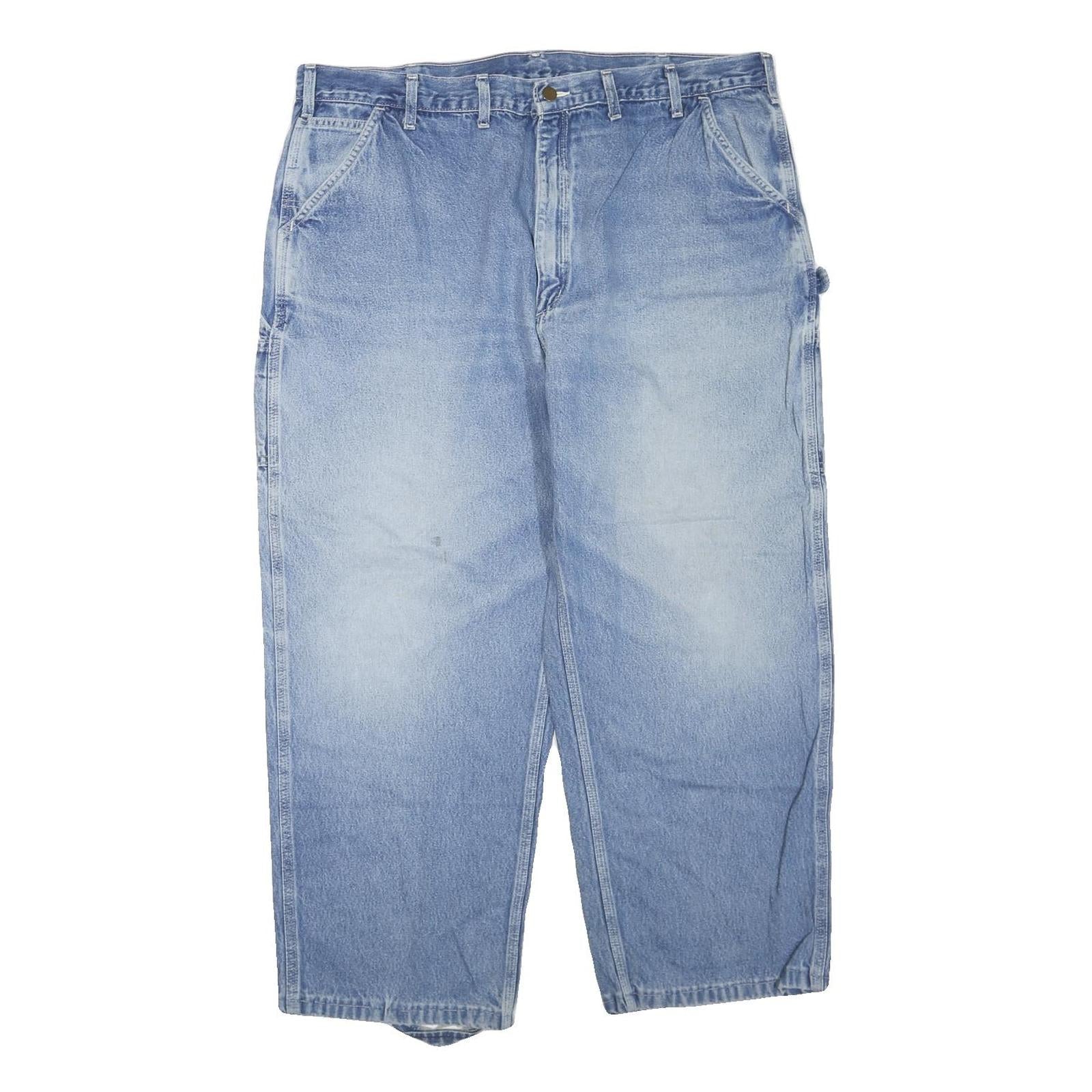 CARHARTT Mens Jeans Blue Regular Straight Denim Medium W44 L28 Workwear Zip Refurbished - N/A refurbished available on Cerqular