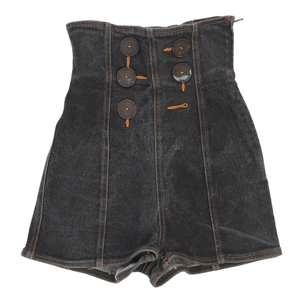 Age 5-6 Fendissime Denim Shorts - 22W 15L Black Cotton Refurbished - Thrifted (note: this is a term often used to describe second- refurbished available on Cerqular