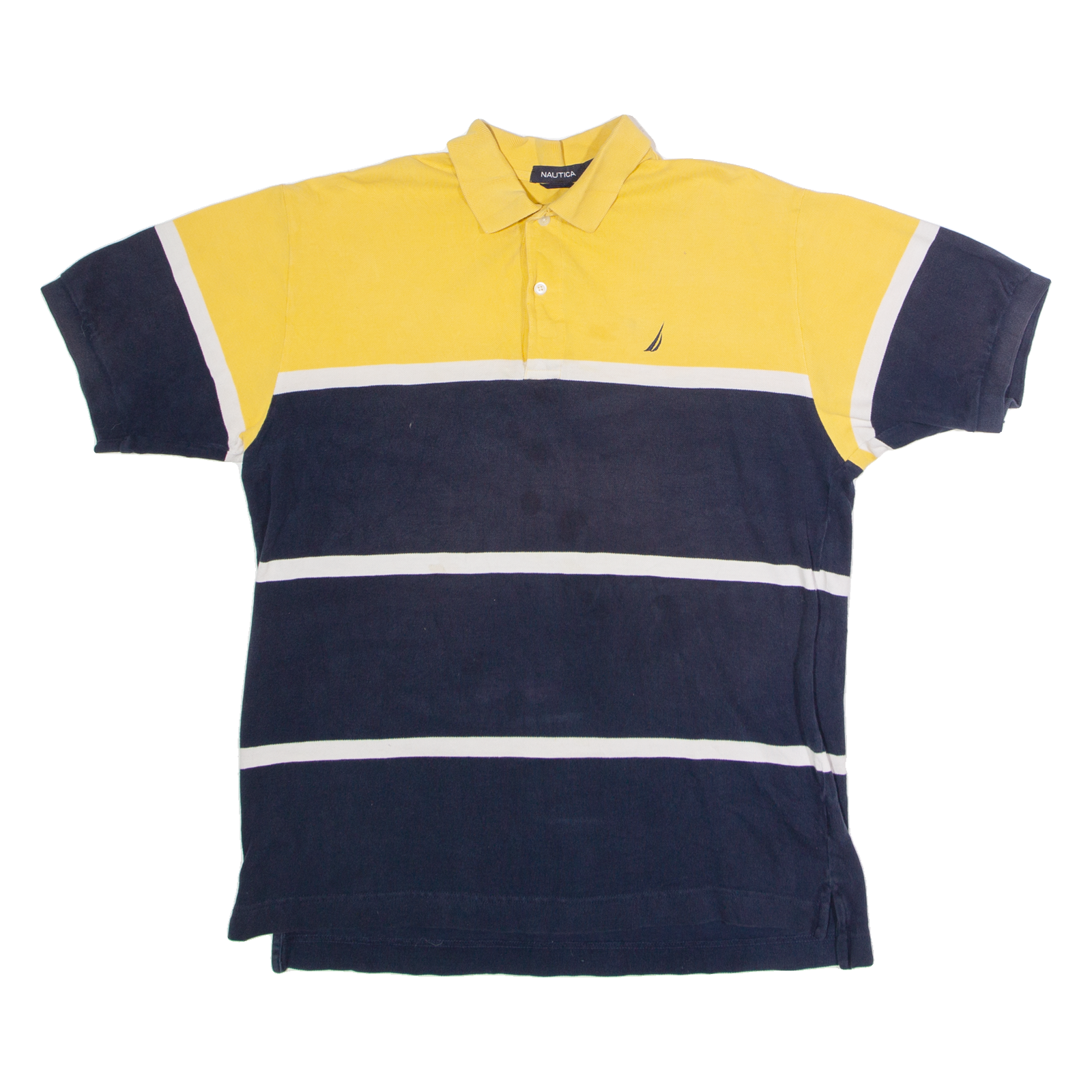 NAUTICA Mens Polo Shirt Blue Colourblock L Refurbished - N/A refurbished available on Cerqular