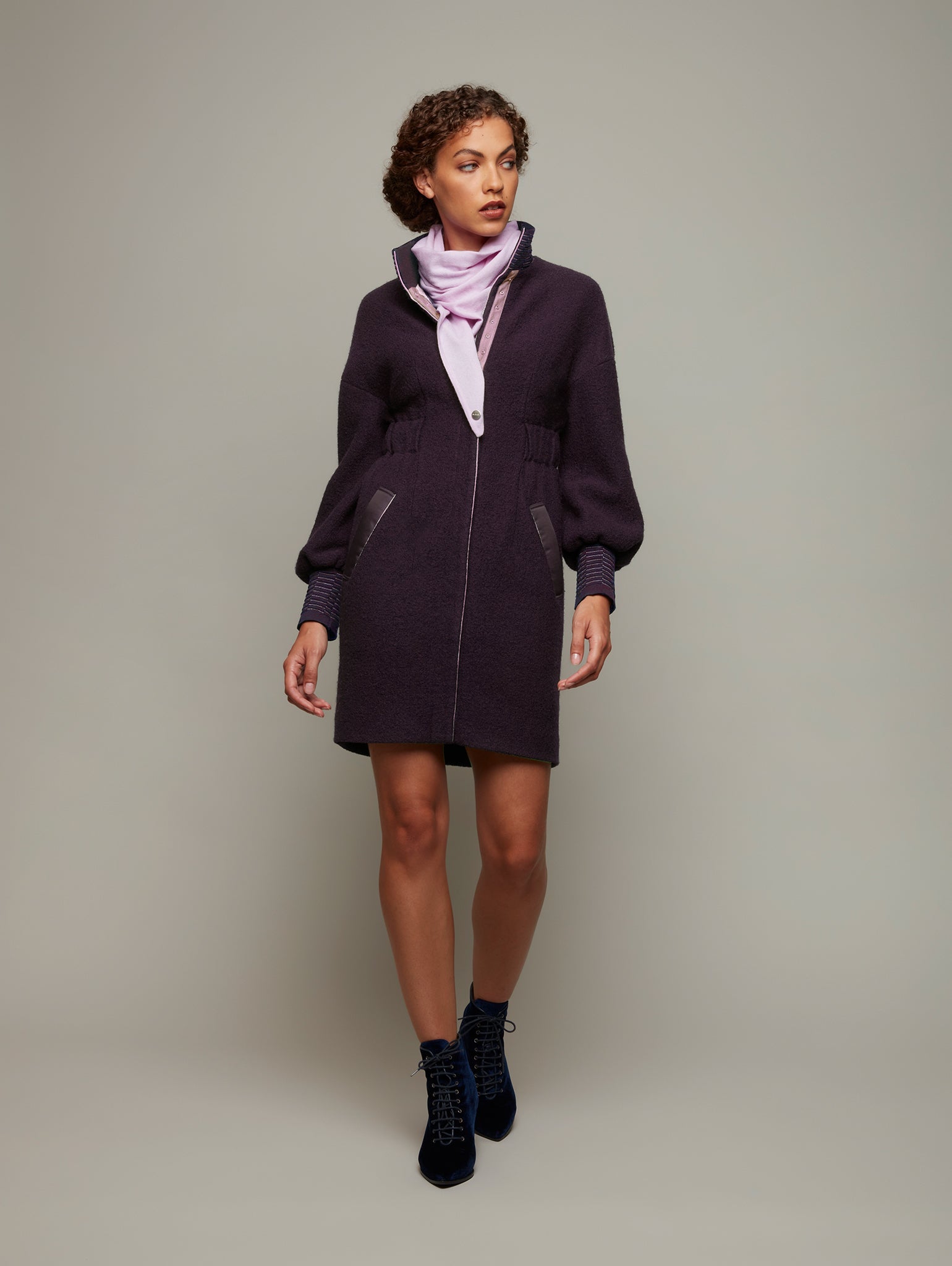 GLACIER | Boiled-Wool Coat | Size: Fig / S Refurbished - N/A refurbished available on Cerqular