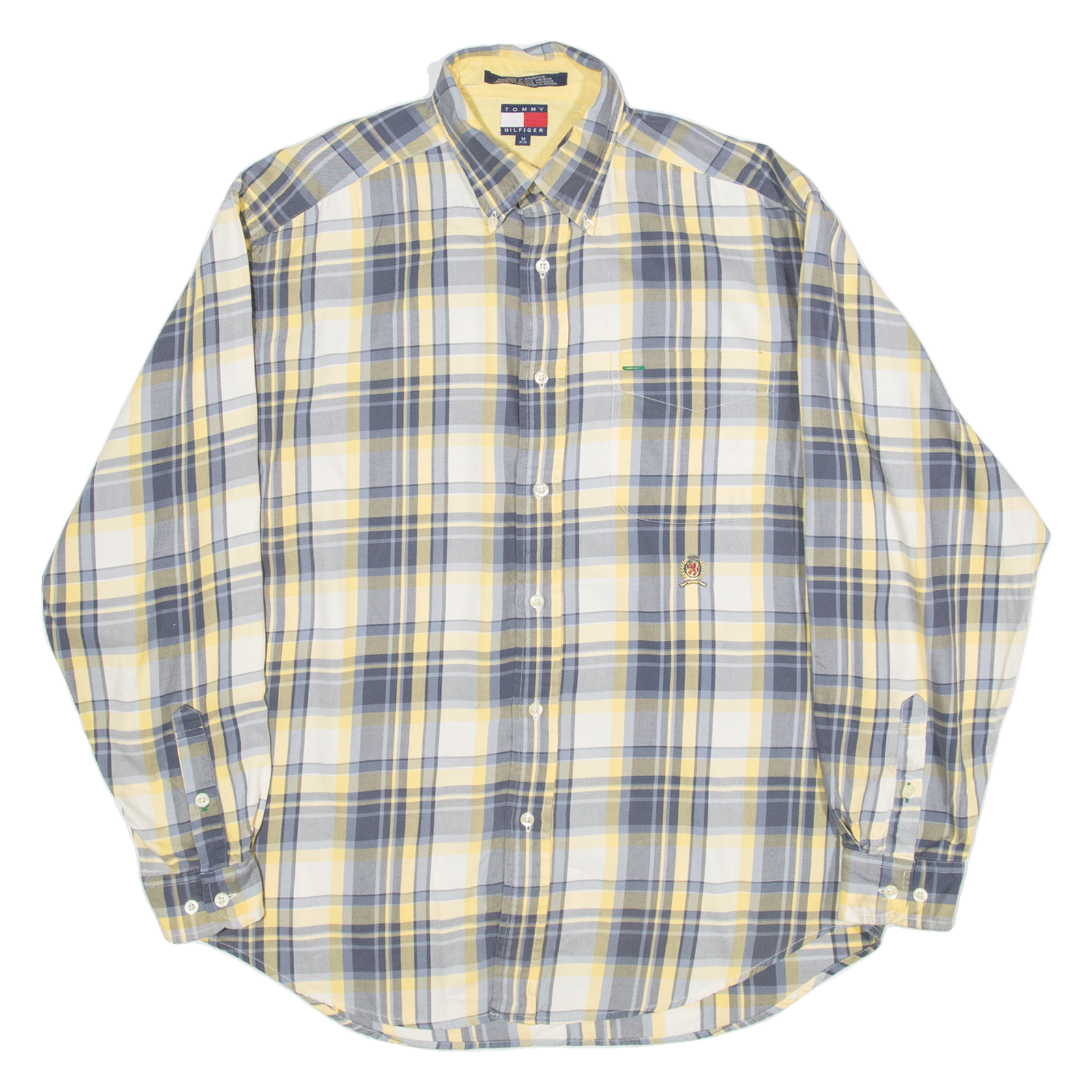 TOMMY HILFIGER Mens Shirt Yellow Check Long Sleeve M Refurbished - N/A refurbished available on Cerqular