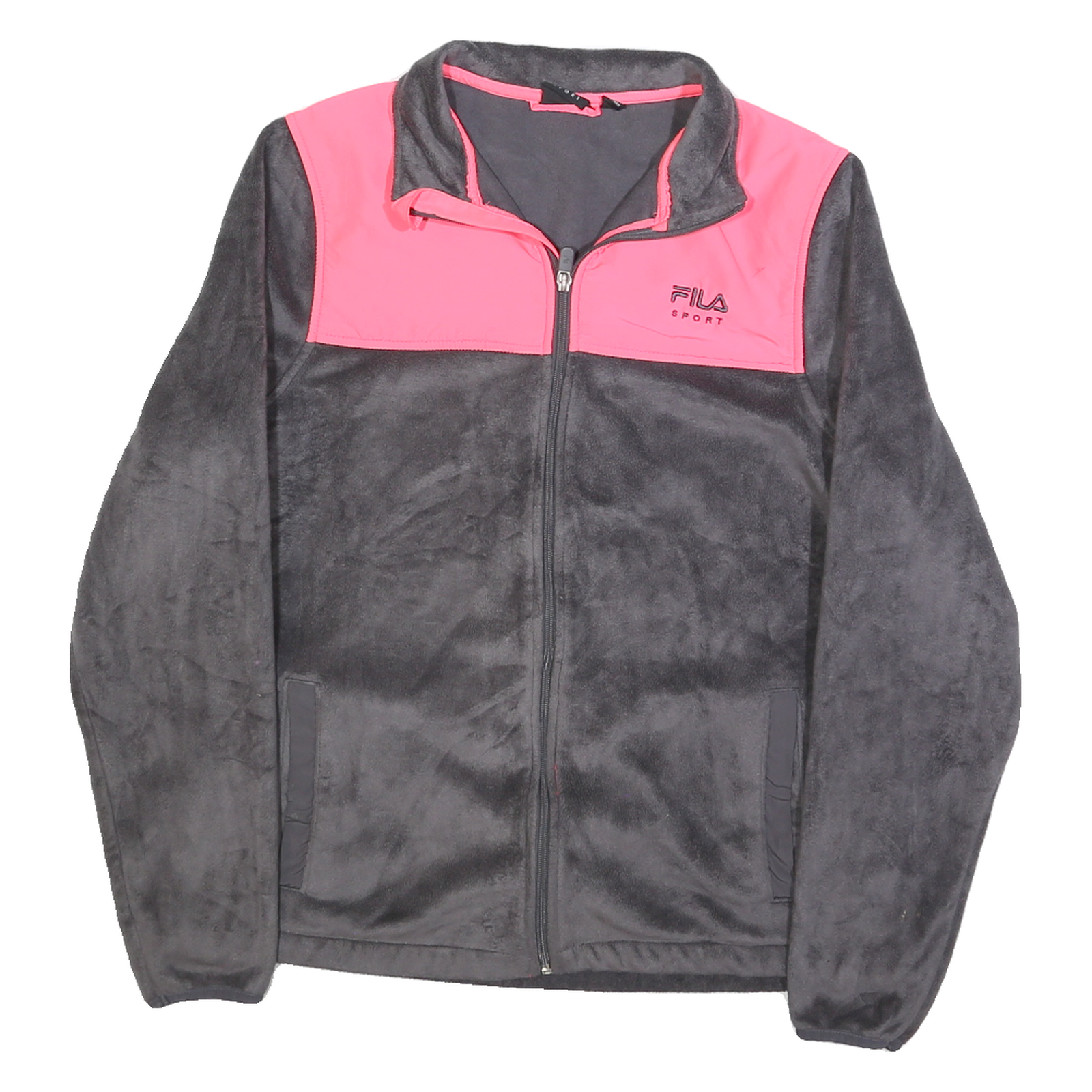 FILA Womens Grey & Pink Sport Jacket M Polyester Blend Zip Up Casual Outdoor Refurbished - N/A refurbished available on Cerqular
