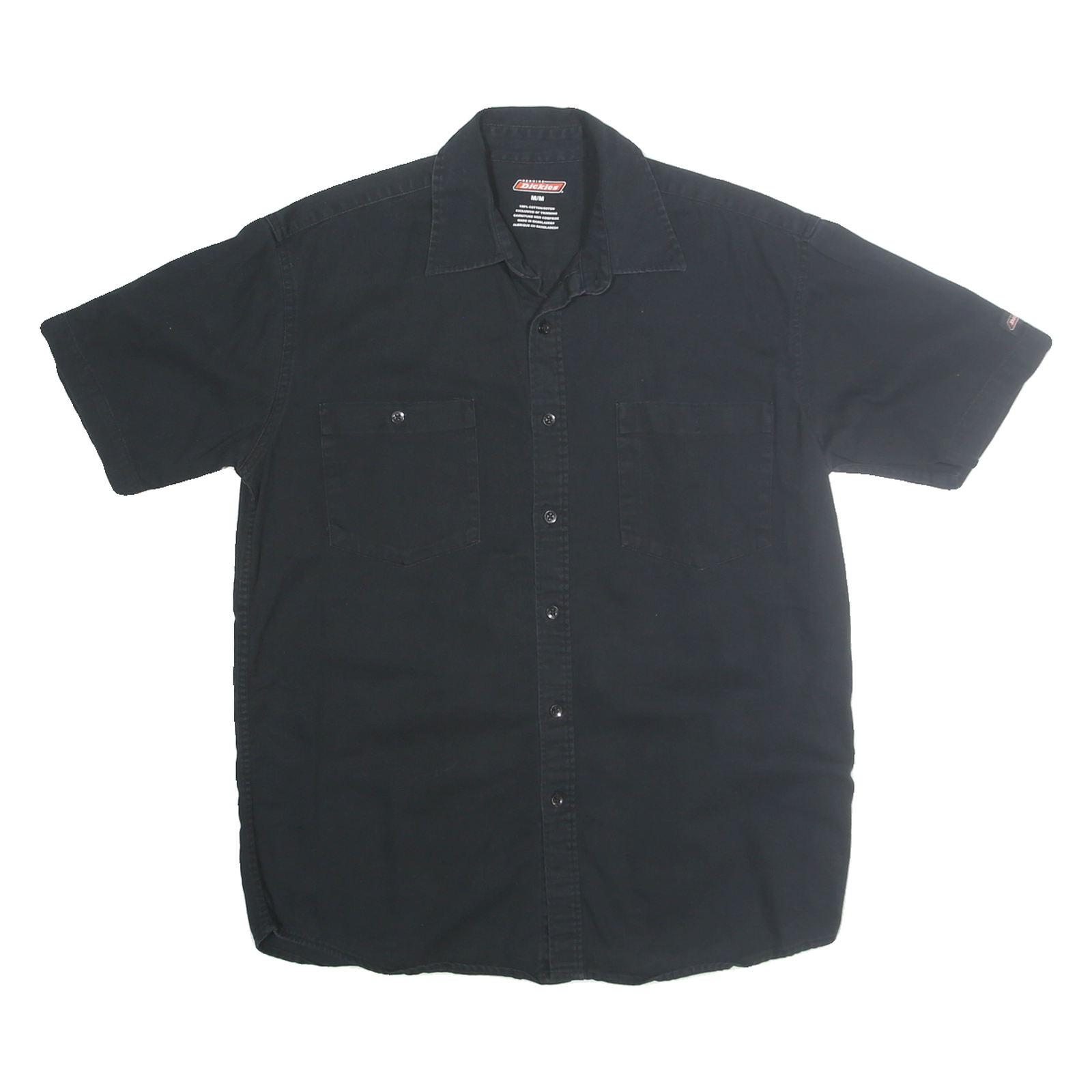 DICKIES Mens Black Work Shirt Short Sleeve Cotton Blend M Casual Durable Refurbished - N/A refurbished available on Cerqular
