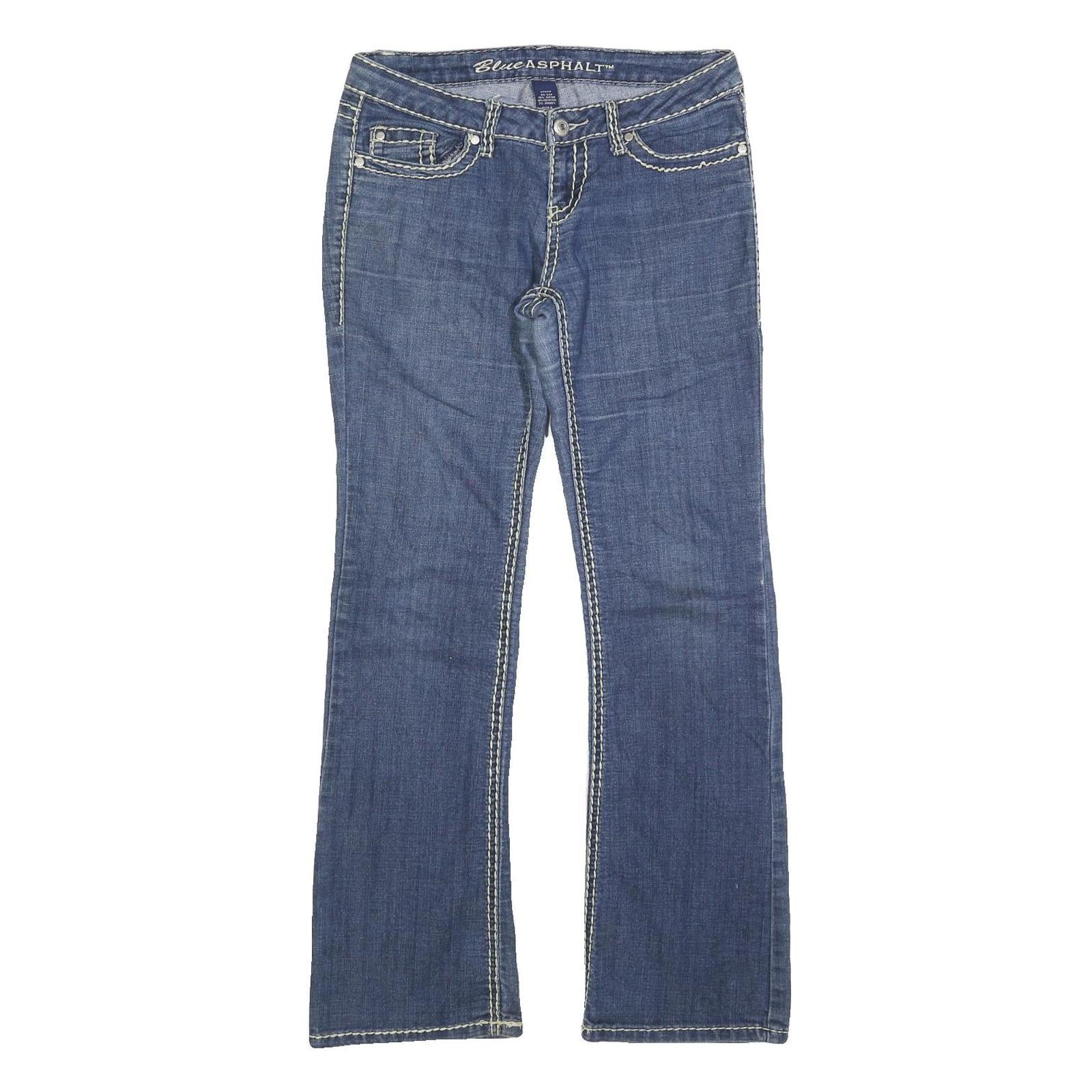 BLUE ASPHALT Womens Jeans Blue Regular Bootcut Denim Medium W32 L32 Contrast Refurbished - N/A refurbished available on Cerqular