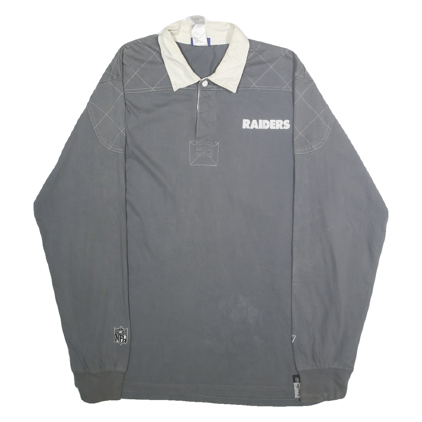 Buy REEBOK Mens Grey White Raiders Long Sleeve Plain XL Cotton Sports Polo Shirt Refurbished - $58.49 REEBOK Mens Grey White Raiders Long Sleeve Plain XL Cotton Sports Polo Shirt Refurbished - N/A refurbished available on Cerqular