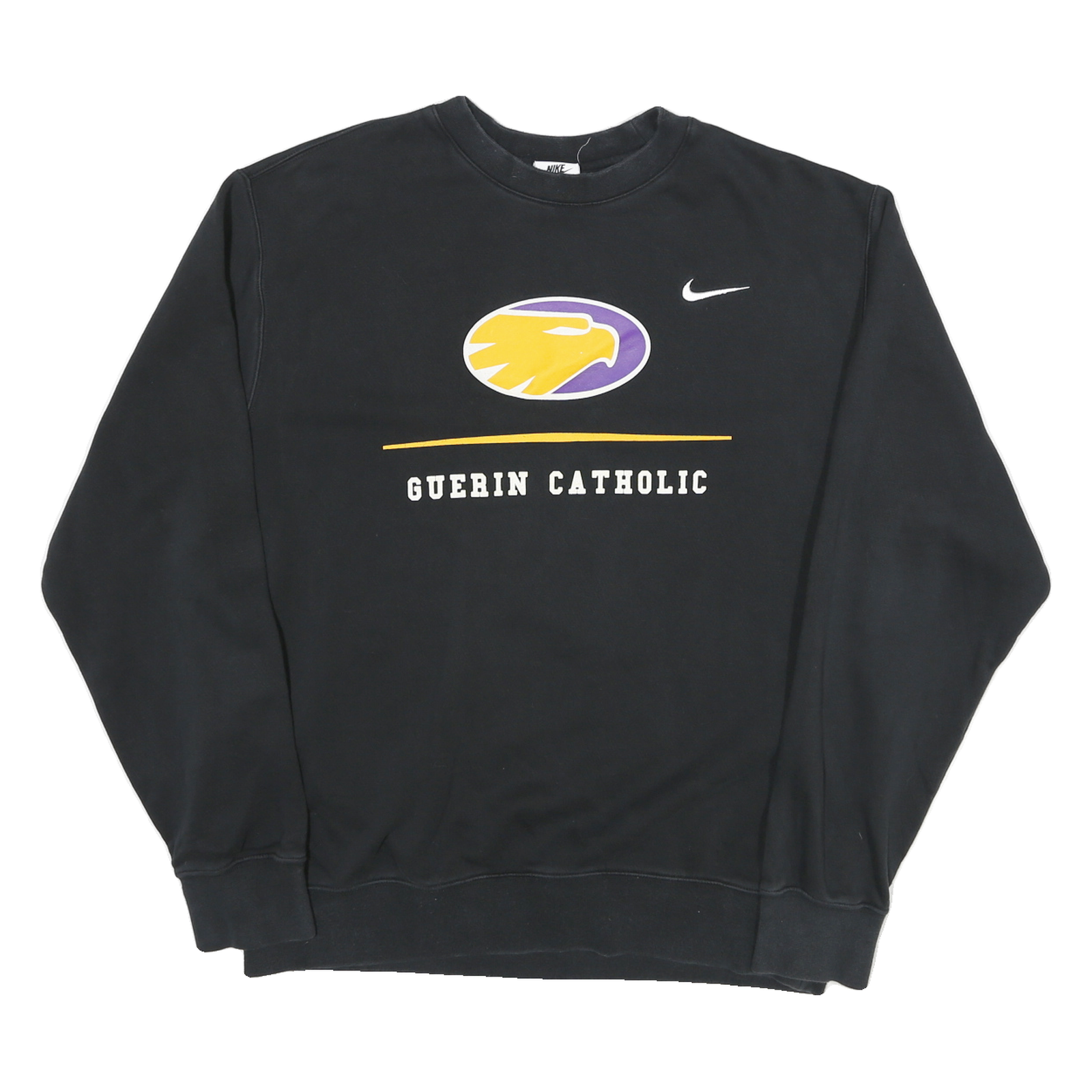 Buy NIKE Mens Black Guerin Catholic Crew Neck M Sweatshirt Cotton Blend Pullover Refurbished - $36.39 NIKE Mens Black Guerin Catholic Crew Neck M Sweatshirt Cotton Blend Pullover Refurbished - N/A refurbished available on Cerqular
