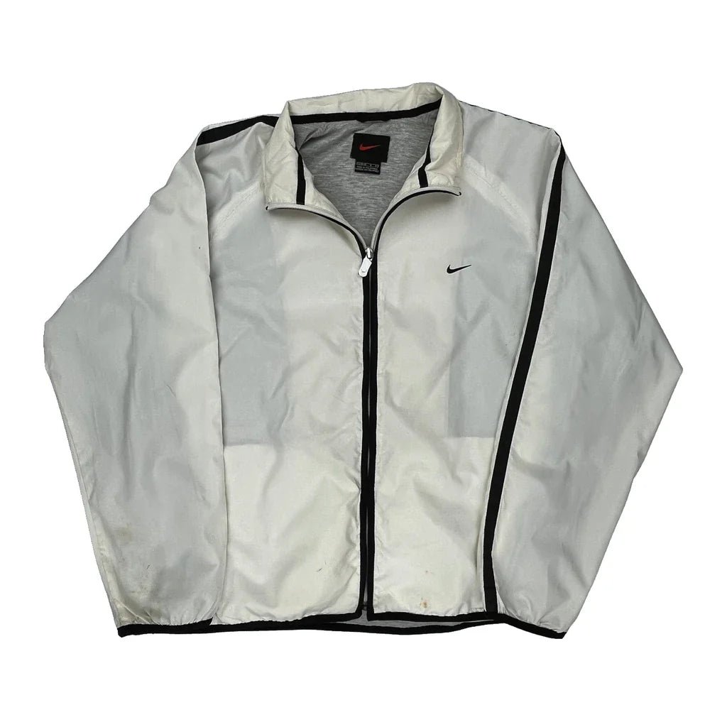 Age 13-14 Nike Windbreaker - Large White Polyester Refurbished - Thrifted (note: this is a term often used to describe second- refurbished available on Cerqular