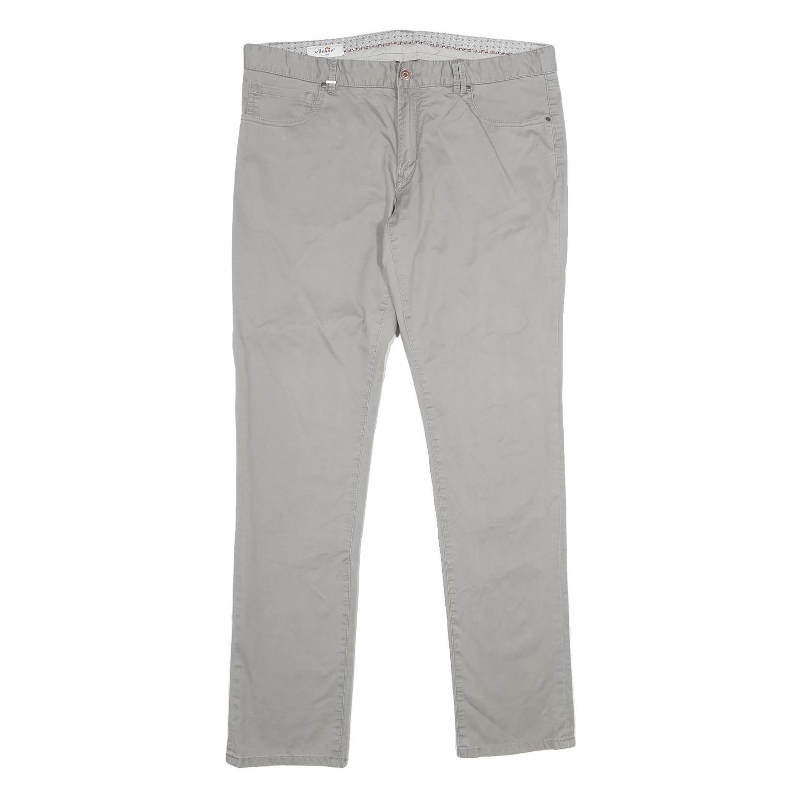 ELLESSE Mens Cotton Blend Grey Regular Fit Straight Trousers W36 L34 Casual Refurbished - N/A refurbished available on Cerqular