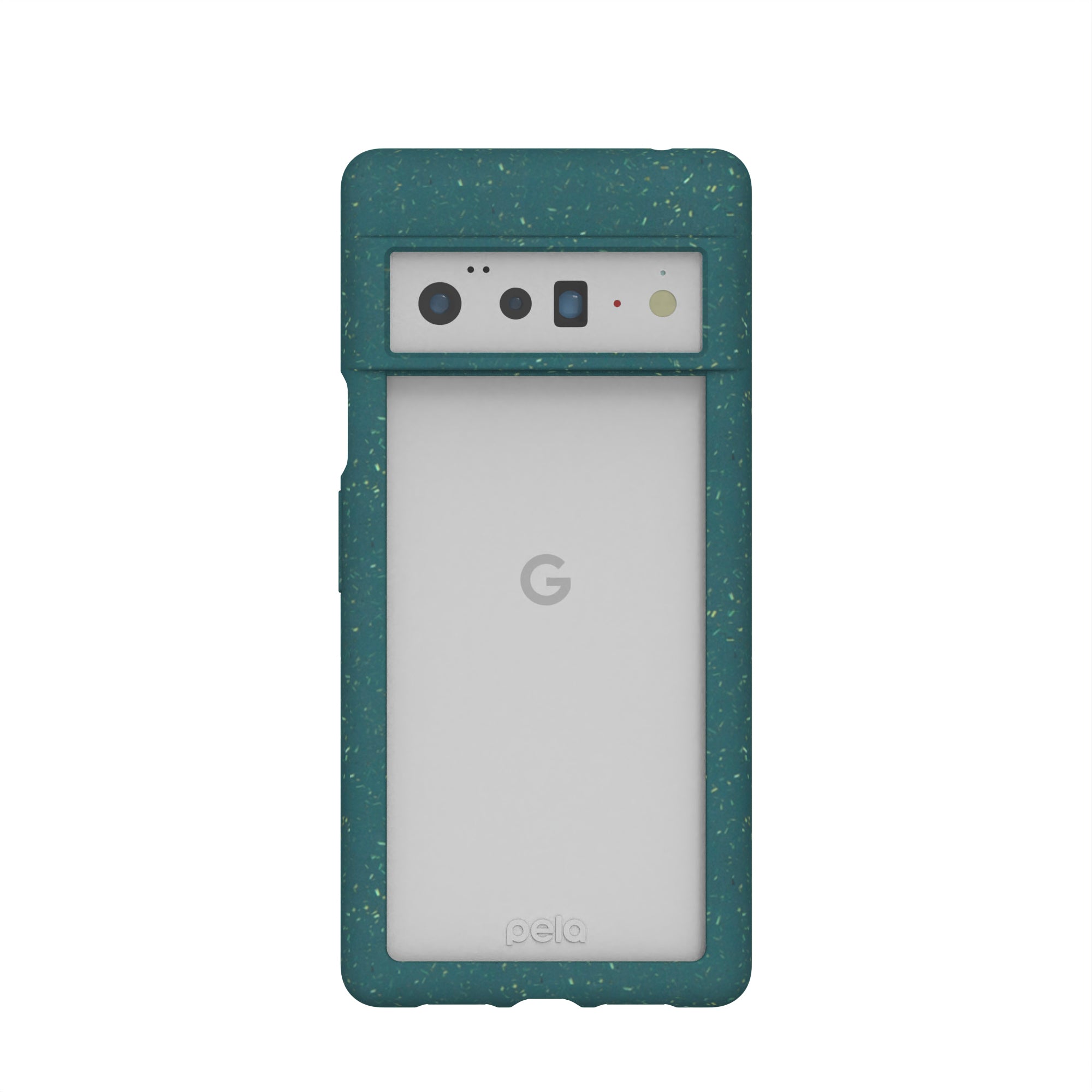 Clear Google Pixel 6 Pro Case with Green Ridge Refurbished - Pela Case refurbished available on Cerqular