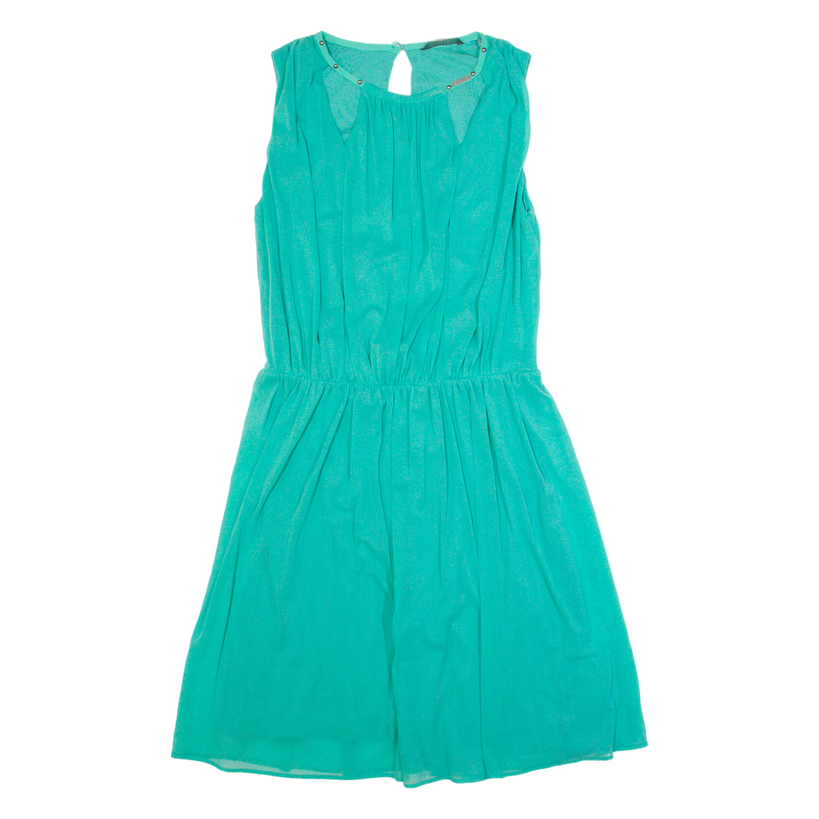 GUESS Womens Fit & Flare Dress Green Sleeveless Knee Length M Refurbished - N/A refurbished available on Cerqular