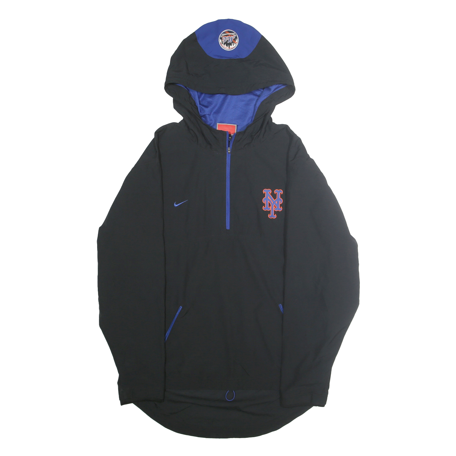NIKE Mens Black Blue MLB Pullover Jacket S Polyester Hooded Sportswear Refurbished - N/A refurbished available on Cerqular