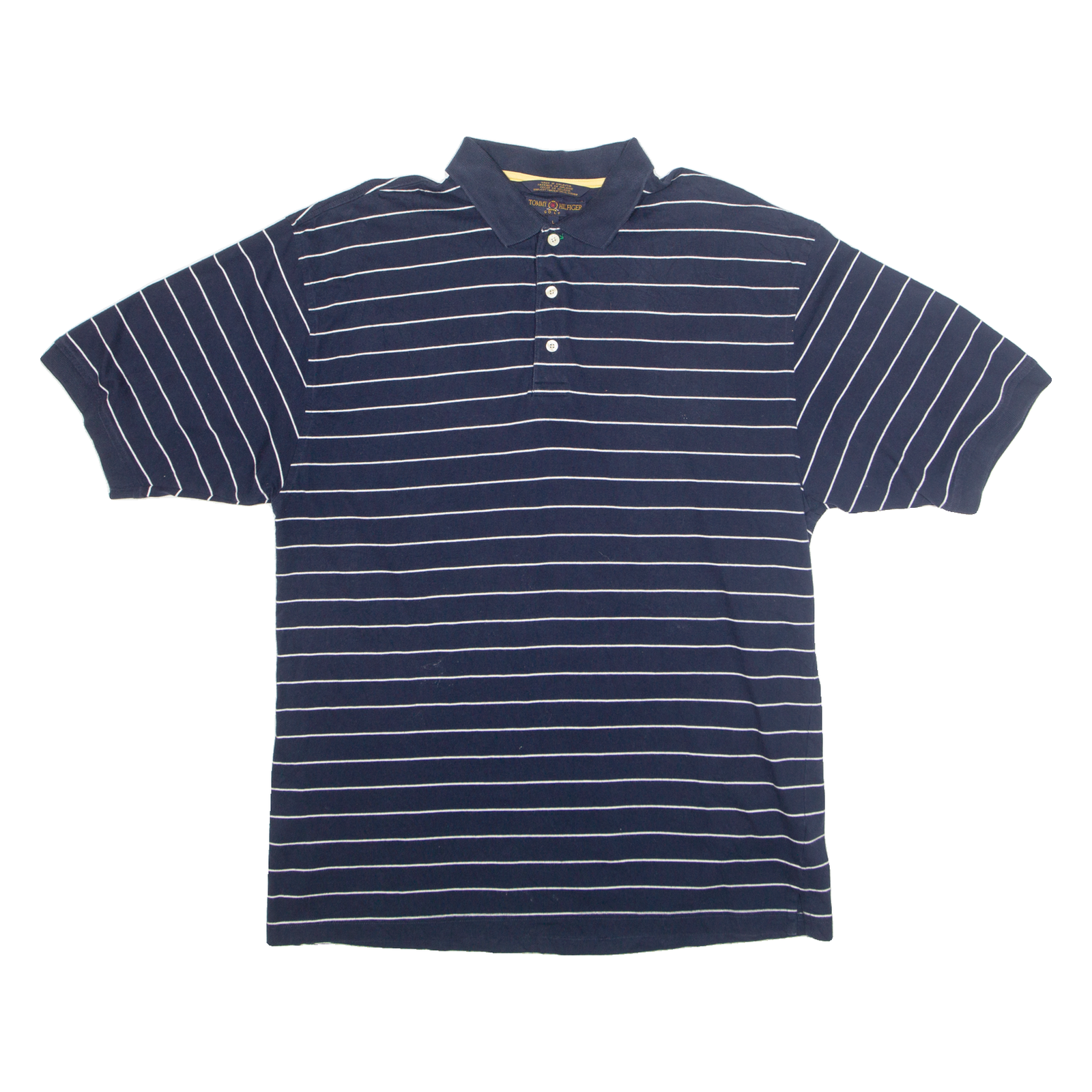TOMMY HILFIGER GOLF Mens Polo Shirt Blue Striped L Refurbished - N/A refurbished available on Cerqular