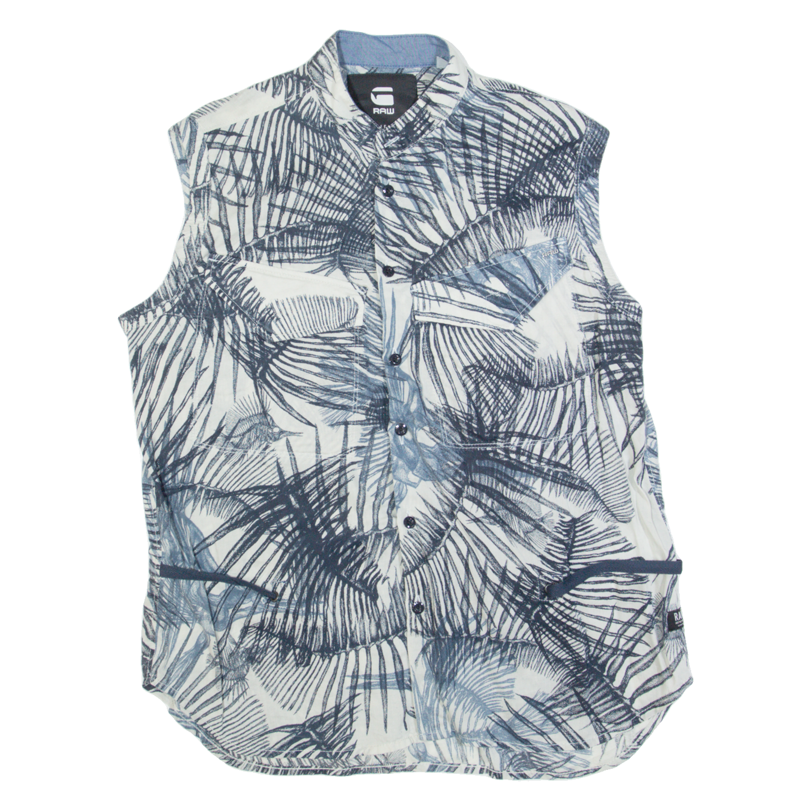 G-STAR Boyfriend Fit Womens Printed Vest Blue Sleeveless Floral S Refurbished - N/A refurbished available on Cerqular