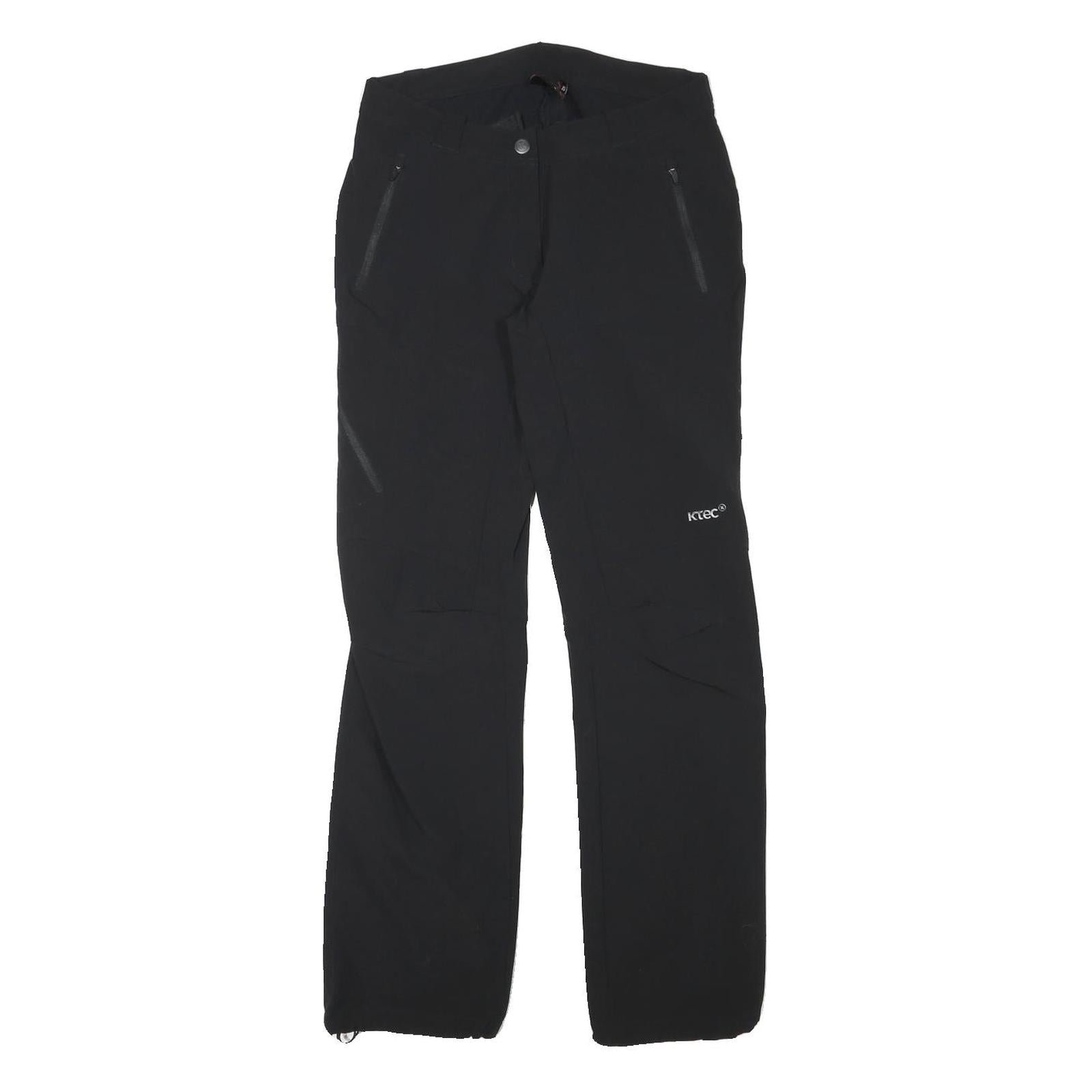 KTEC Womens Black Regular Fit Trousers W28 L30 Outdoor Activewear Zip Closure Refurbished - N/A refurbished available on Cerqular