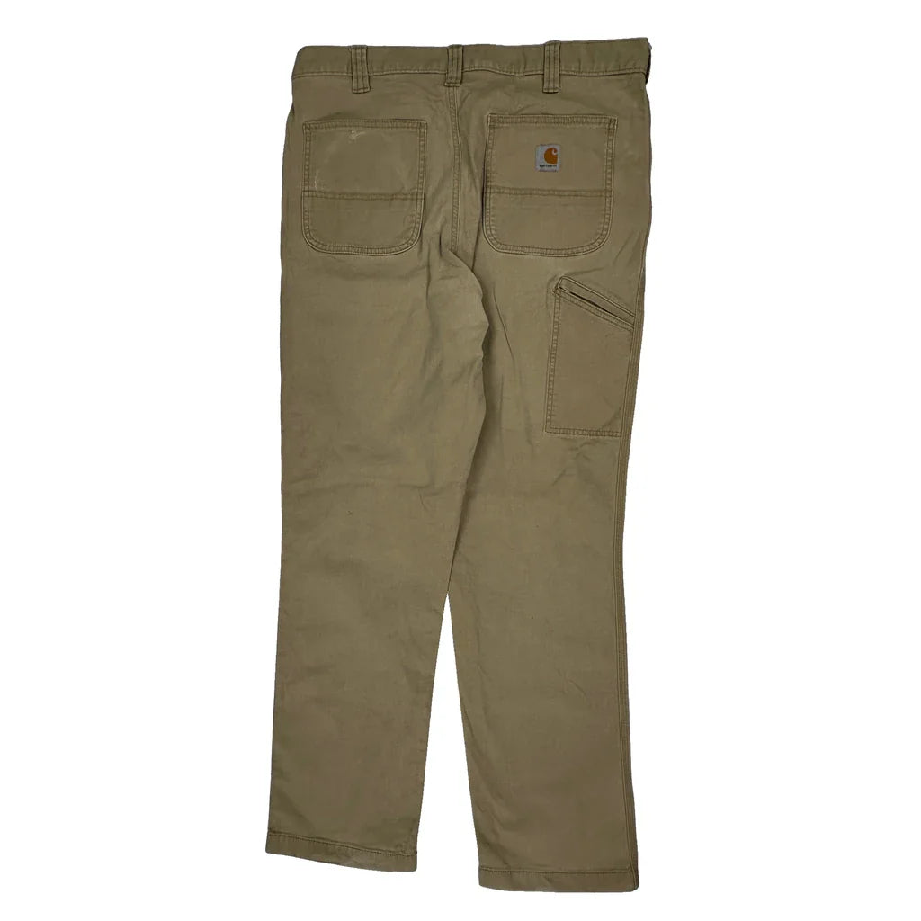 Carhartt Carpenter Trousers - 36W 34L Beige Cotton Refurbished - Thrifted (note: this is a term often used to describe second- refurbished available on Cerqular