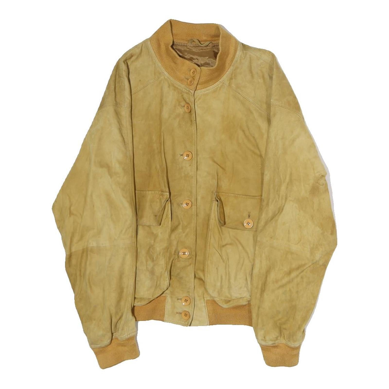 CRISTIANO DI THIENO Womens Beige Leather Button Jacket S Suede Casual Outerwear Refurbished - N/A refurbished available on Cerqular
