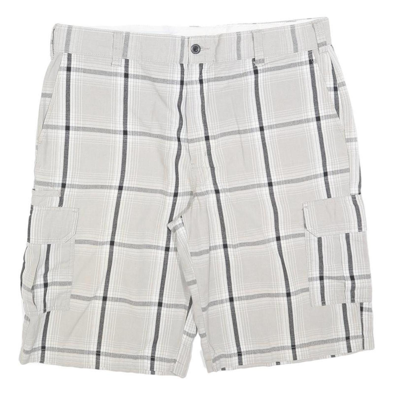 DICKIES Mens Shorts White & Grey Large XL W40 Cotton Blend Classic Fit Cargo Refurbished - N/A refurbished available on Cerqular