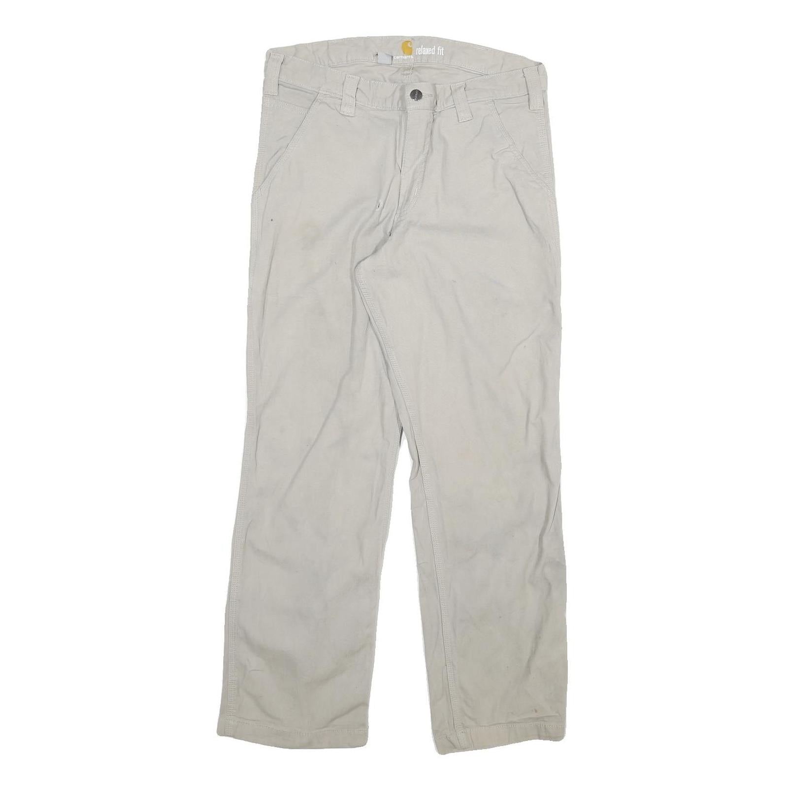 Buy CARHARTT Mens Cotton Blend Beige Relaxed Straight Trousers W32 L30 Workwear Zip Refurbished - $49.39 CARHARTT Mens Cotton Blend Beige Relaxed Straight Trousers W32 L30 Workwear Zip Refurbished - N/A refurbished available on Cerqular