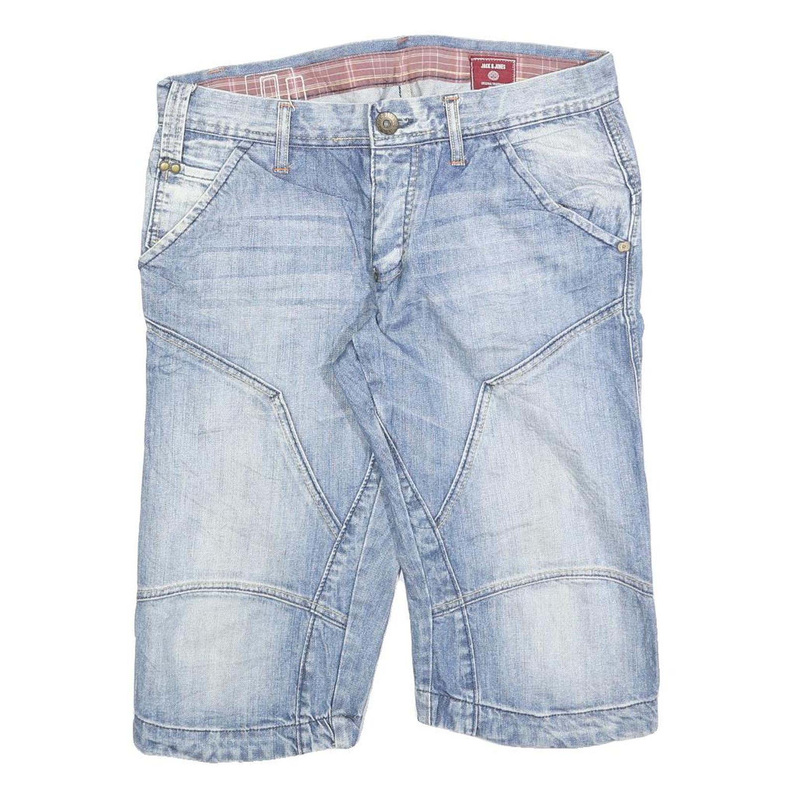 JACK & JONES Mens Blue Denim Casual Shorts M W34 Cotton Blend Refurbished - N/A refurbished available on Cerqular