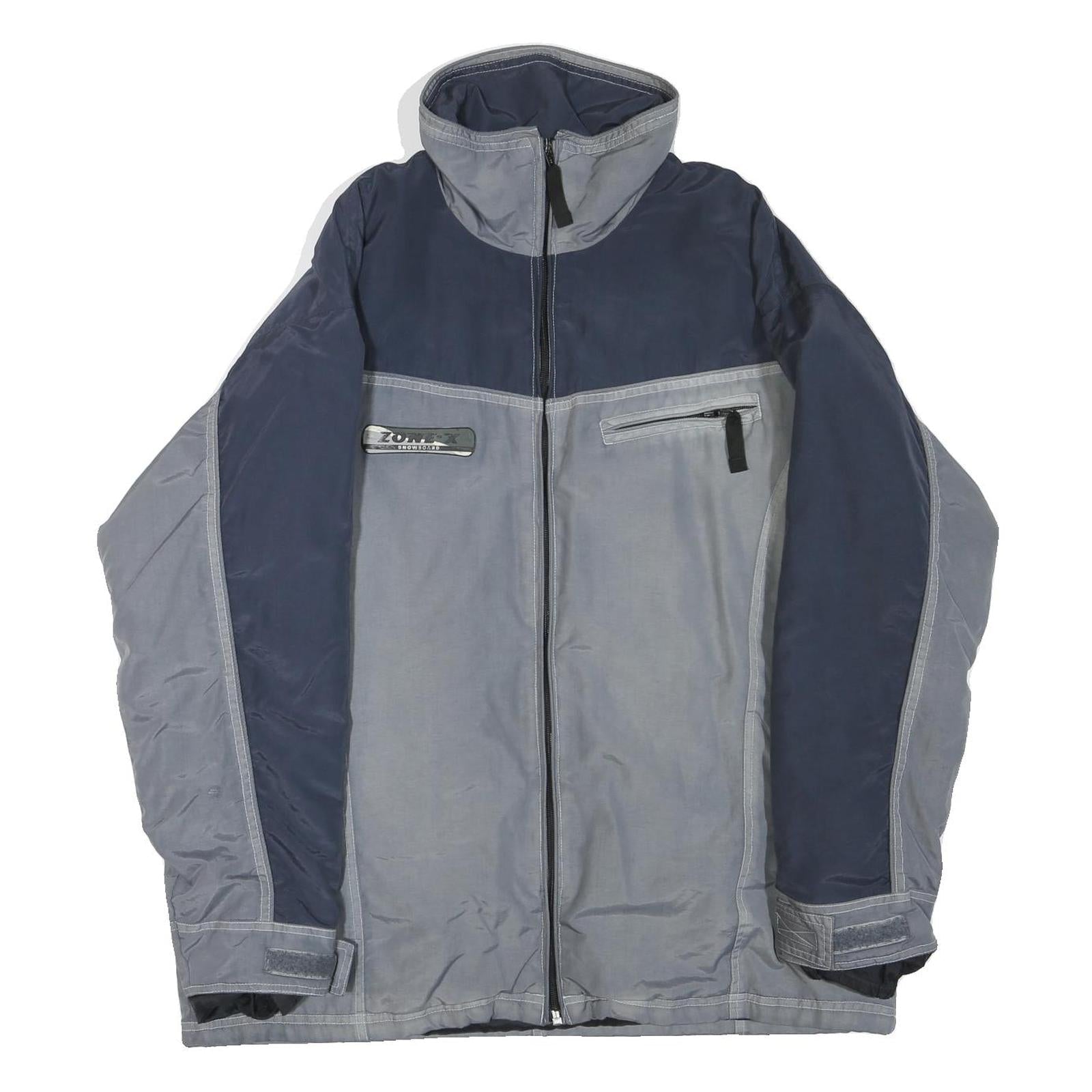 ZONE X SNOWBOARD Mens Blue & Grey Outdoor Jacket XL Polyester Blend Plain Zip Refurbished - N/A refurbished available on Cerqular