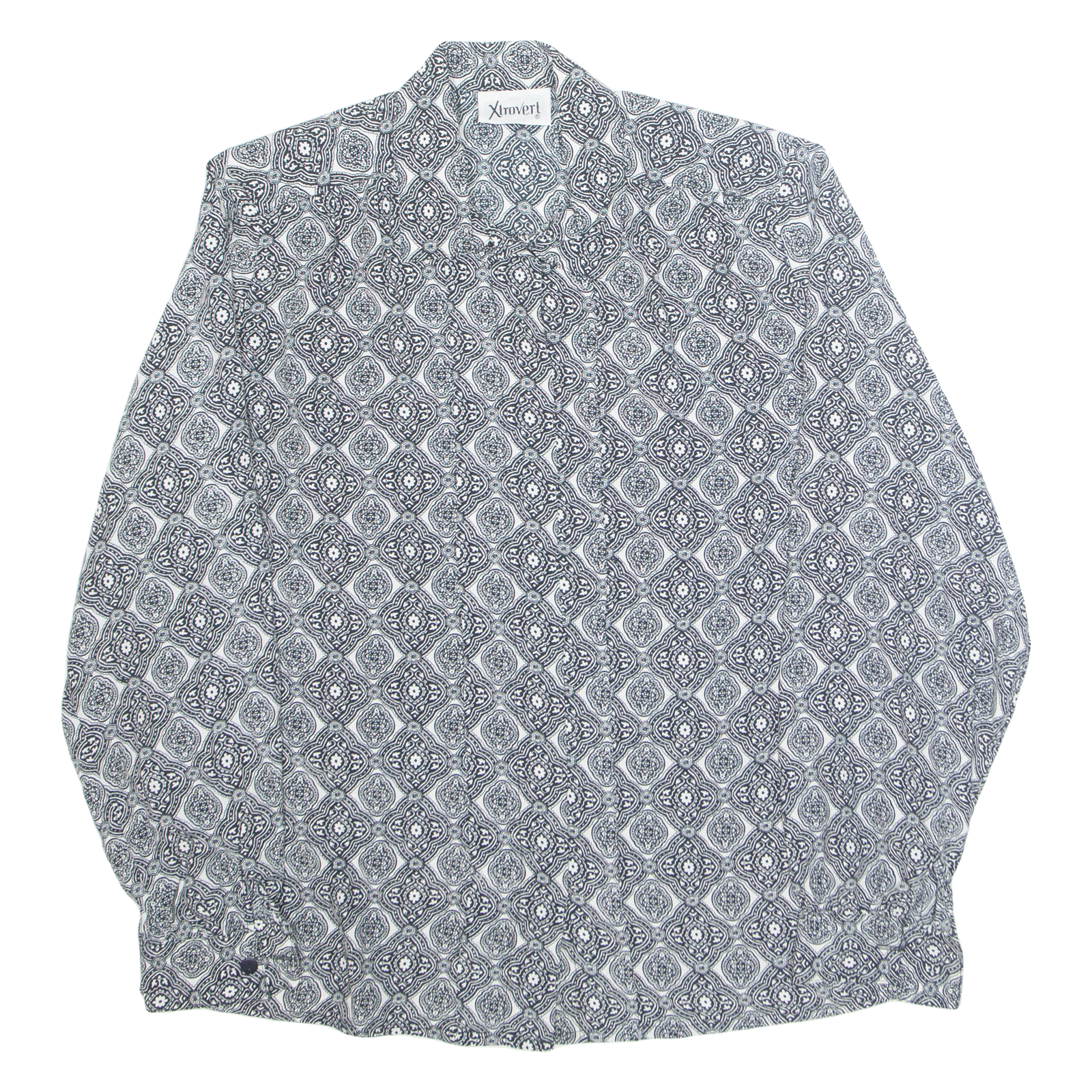 XTROVERT Womens Printed Shirt Black Collared Long Sleeve Geometric M Refurbished - N/A refurbished available on Cerqular