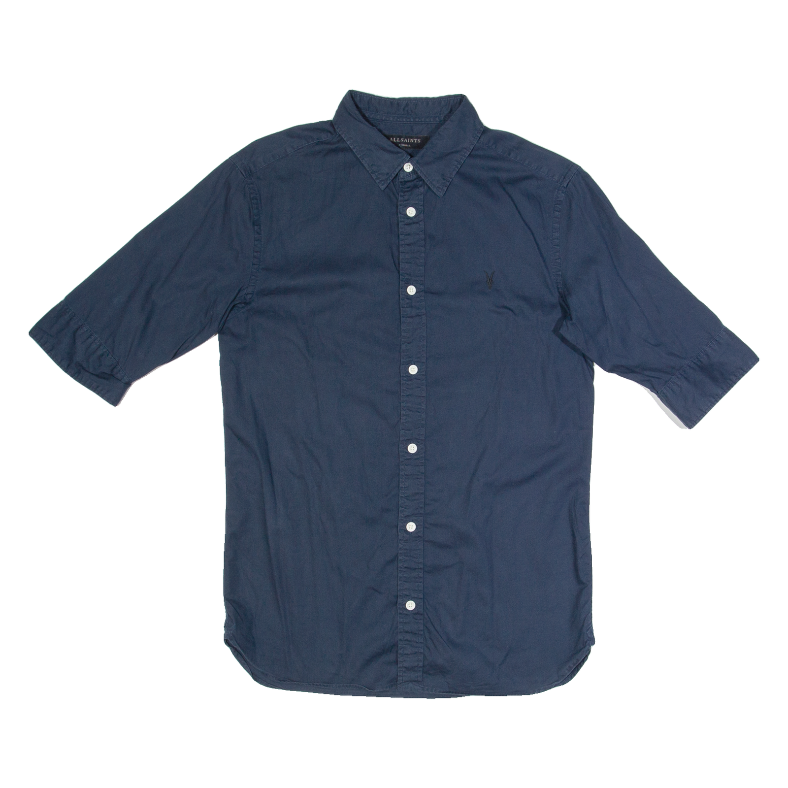 ALL SAINTS Mens Plain Shirt Blue XS Refurbished - N/A refurbished available on Cerqular