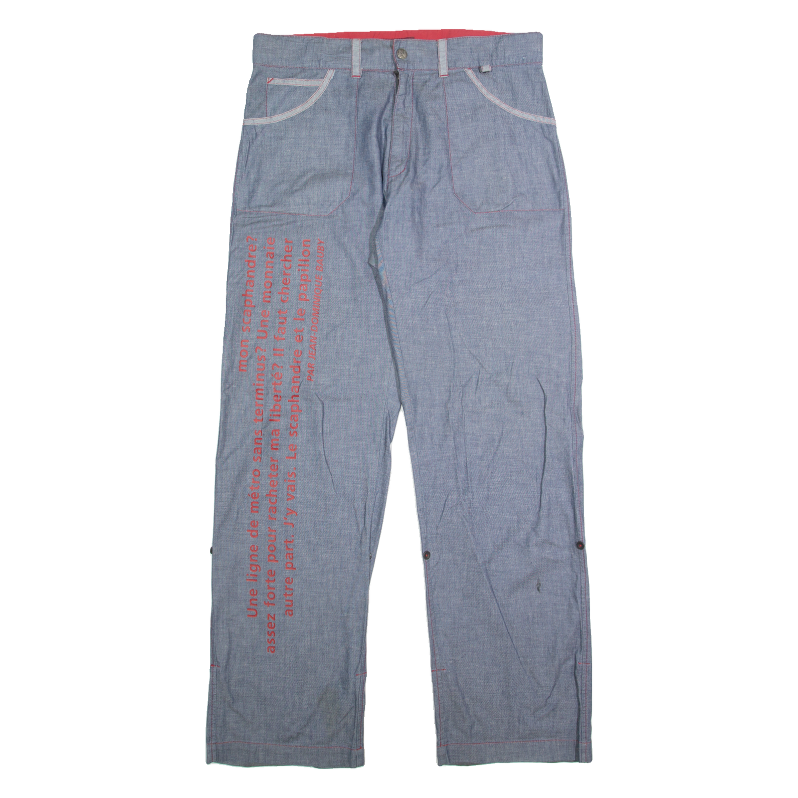 NILE Mens Trousers Blue Regular Straight W36 L33 Refurbished - N/A refurbished available on Cerqular
