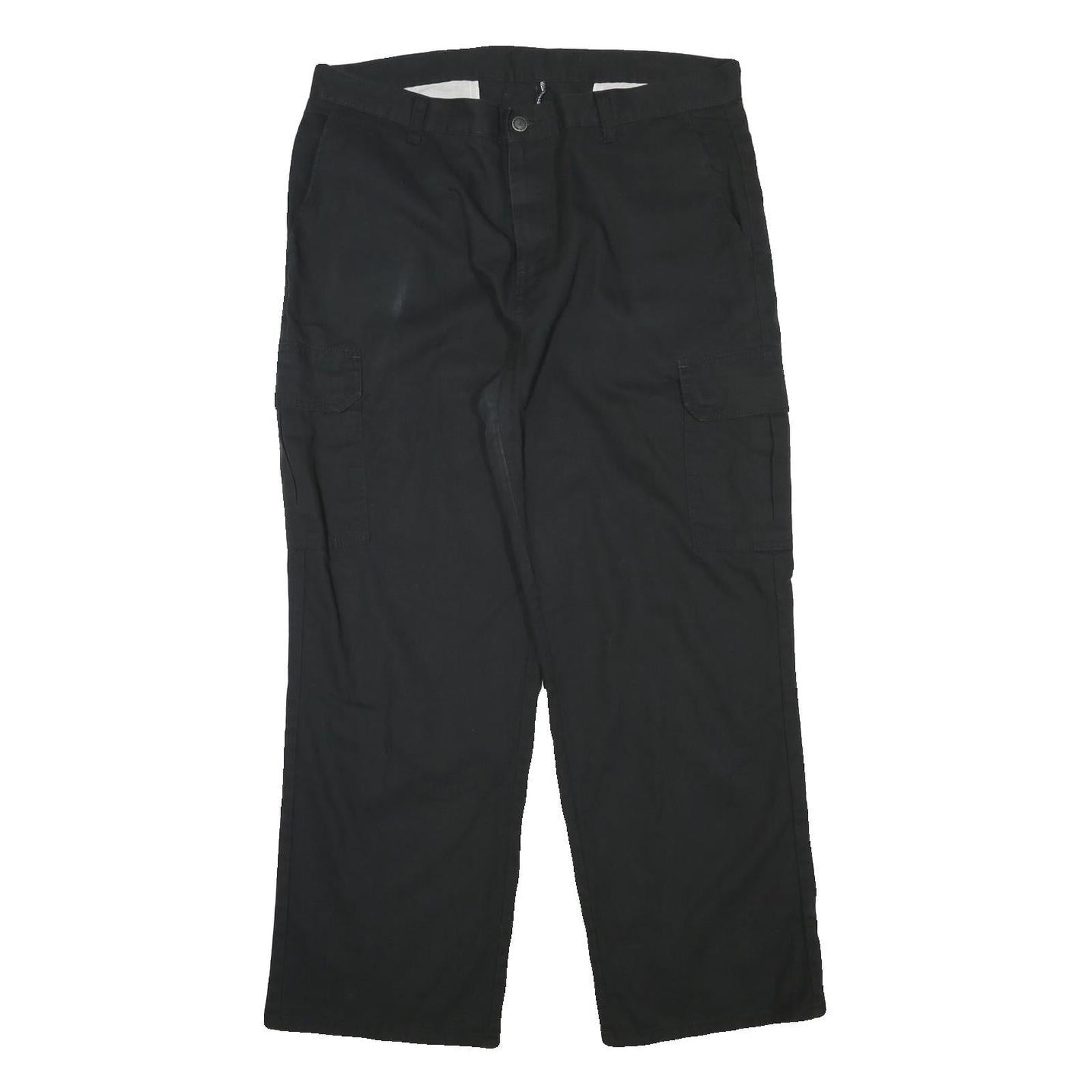 DICKIES Mens Cotton Blend Regular Black Cargo Trousers W36 L29 Workwear Zip Refurbished - N/A refurbished available on Cerqular