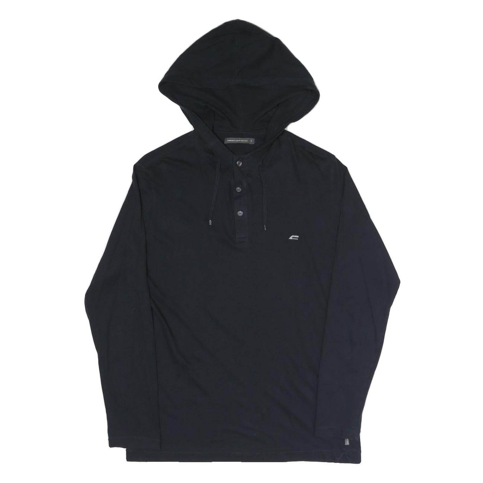 FRENCH CONNECTION Mens Black Hoodie S Cotton Blend Pullover Hooded Top Refurbished - N/A refurbished available on Cerqular