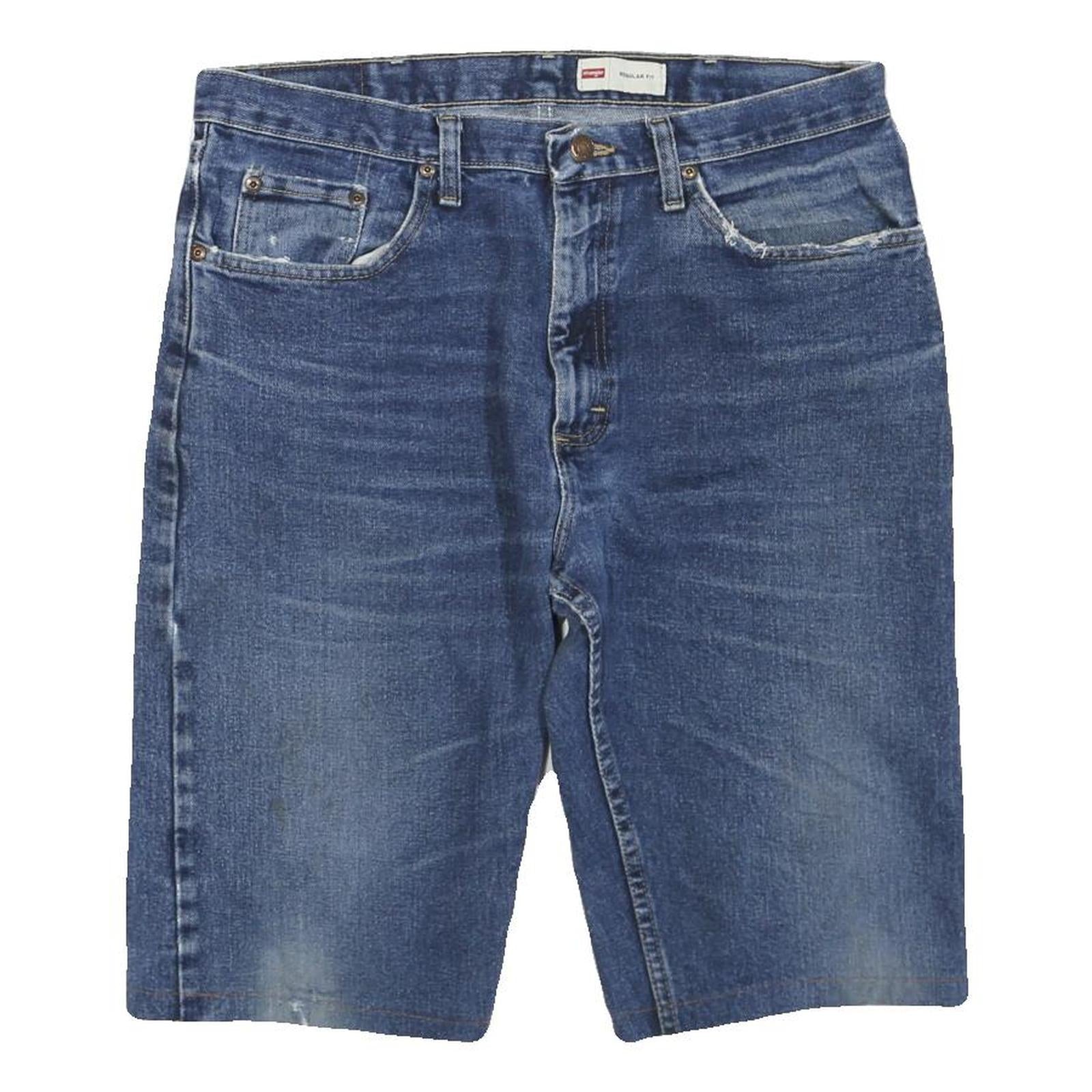 WRANGLER Mens Shorts Blue Denim L W36 Casual Classic Fit Refurbished - N/A refurbished available on Cerqular