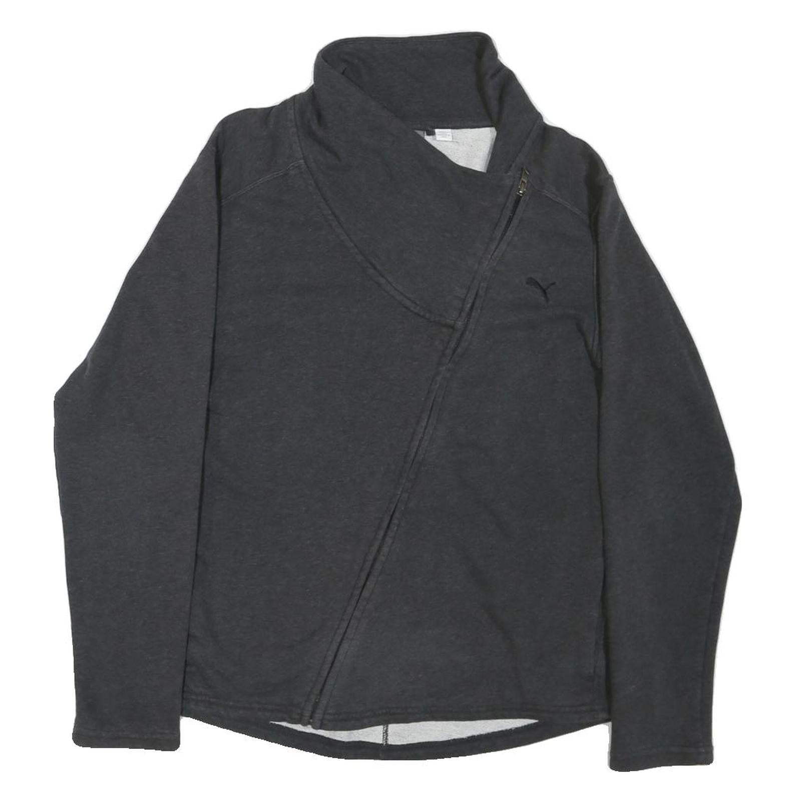 PUMA Womens Black Cotton Blend Jacket XL Zip Plain Casual Sportswear Style Refurbished - N/A refurbished available on Cerqular