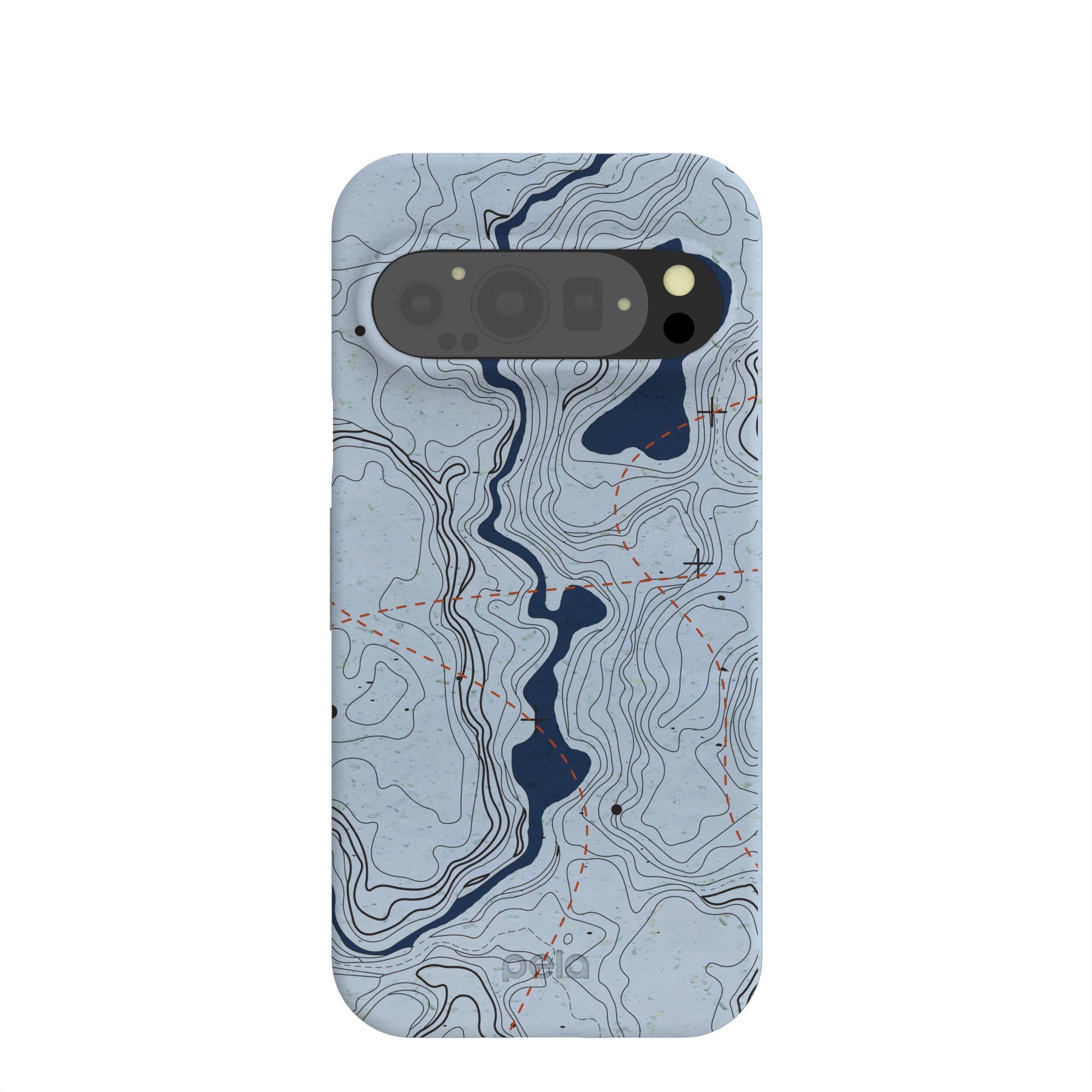 Powder Blue Contour Lines Google Pixel 9/9 Pro Case Refurbished - Pela Case refurbished available on Cerqular