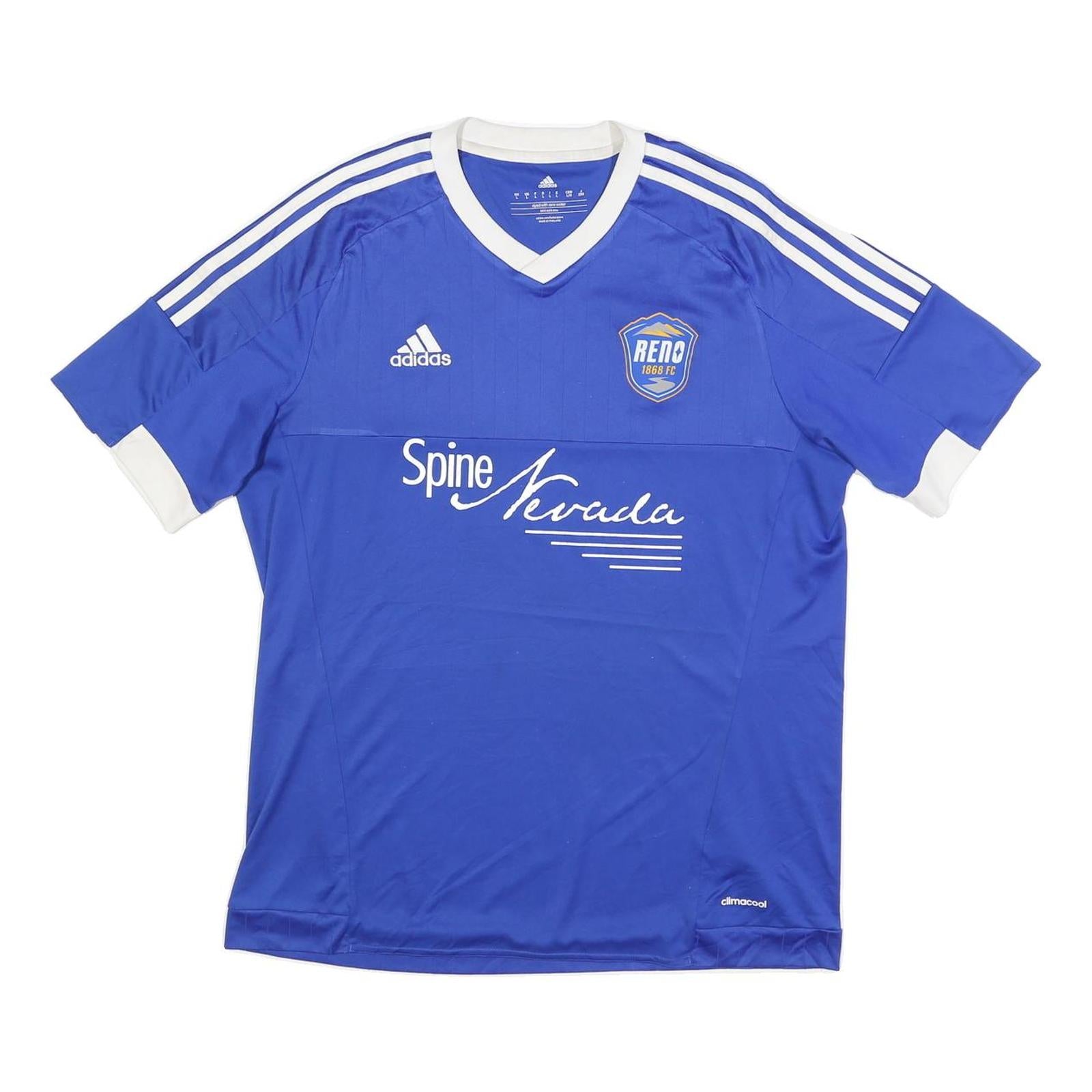 ADIDAS Mens Blue & White Reno 1868 FC Football Shirt L Short Sleeve V-Neck Refurbished - N/A refurbished available on Cerqular