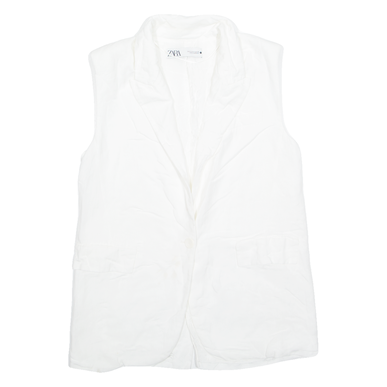 Buy ZARA Sleeveless Womens Blazer Jacket White M Refurbished - $25.99 ZARA Sleeveless Womens Blazer Jacket White M Refurbished - N/A refurbished available on Cerqular