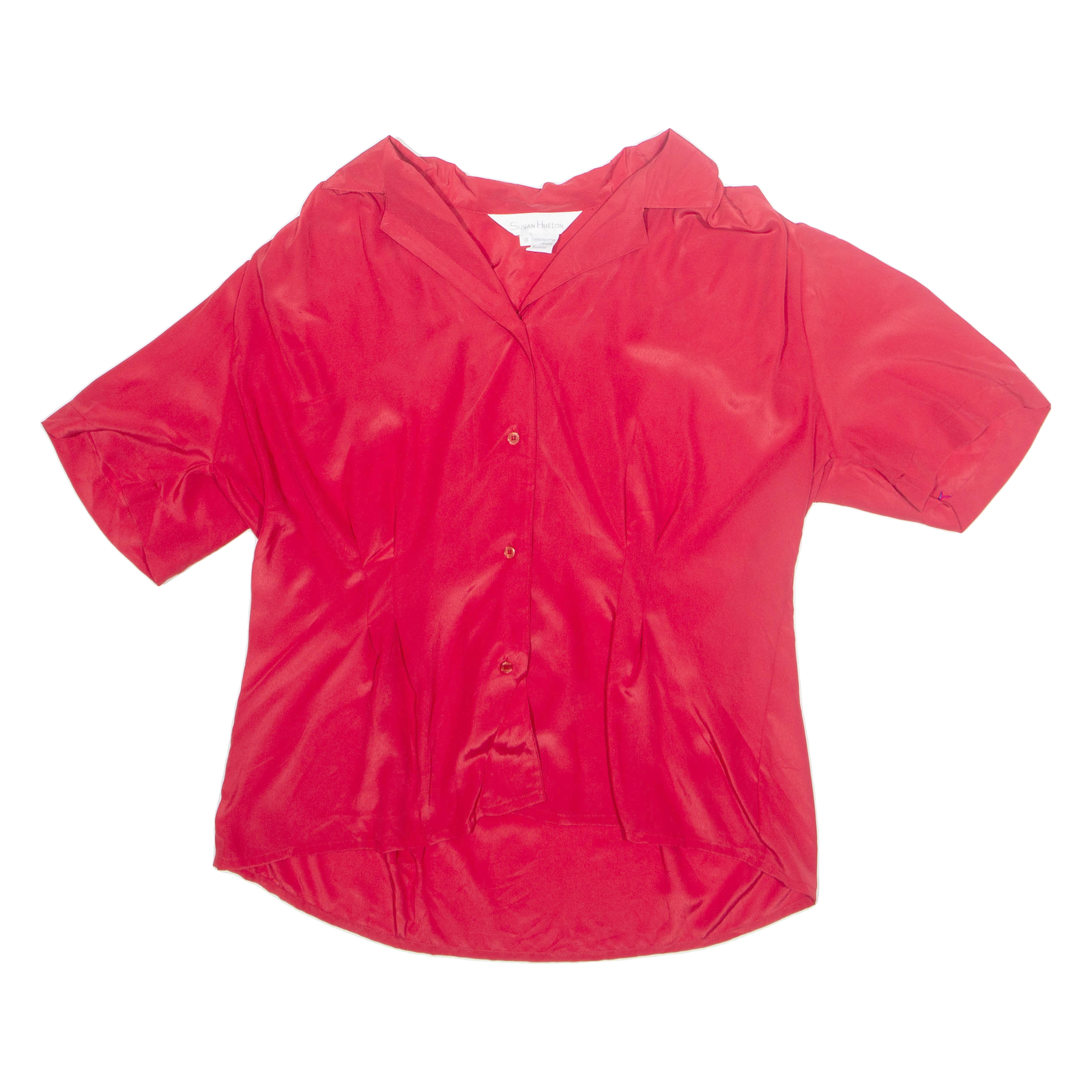 SUSAN HUTTEN Womens Blouse Red Collared M Refurbished - N/A refurbished available on Cerqular