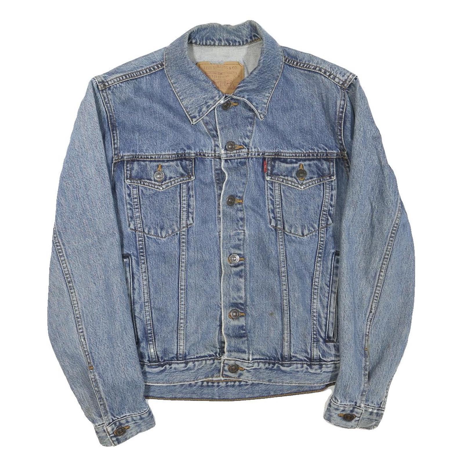 LEVI'S Mens Blue Denim Jacket S Cotton Blend Button Closure Classic Fit Refurbished - N/A refurbished available on Cerqular