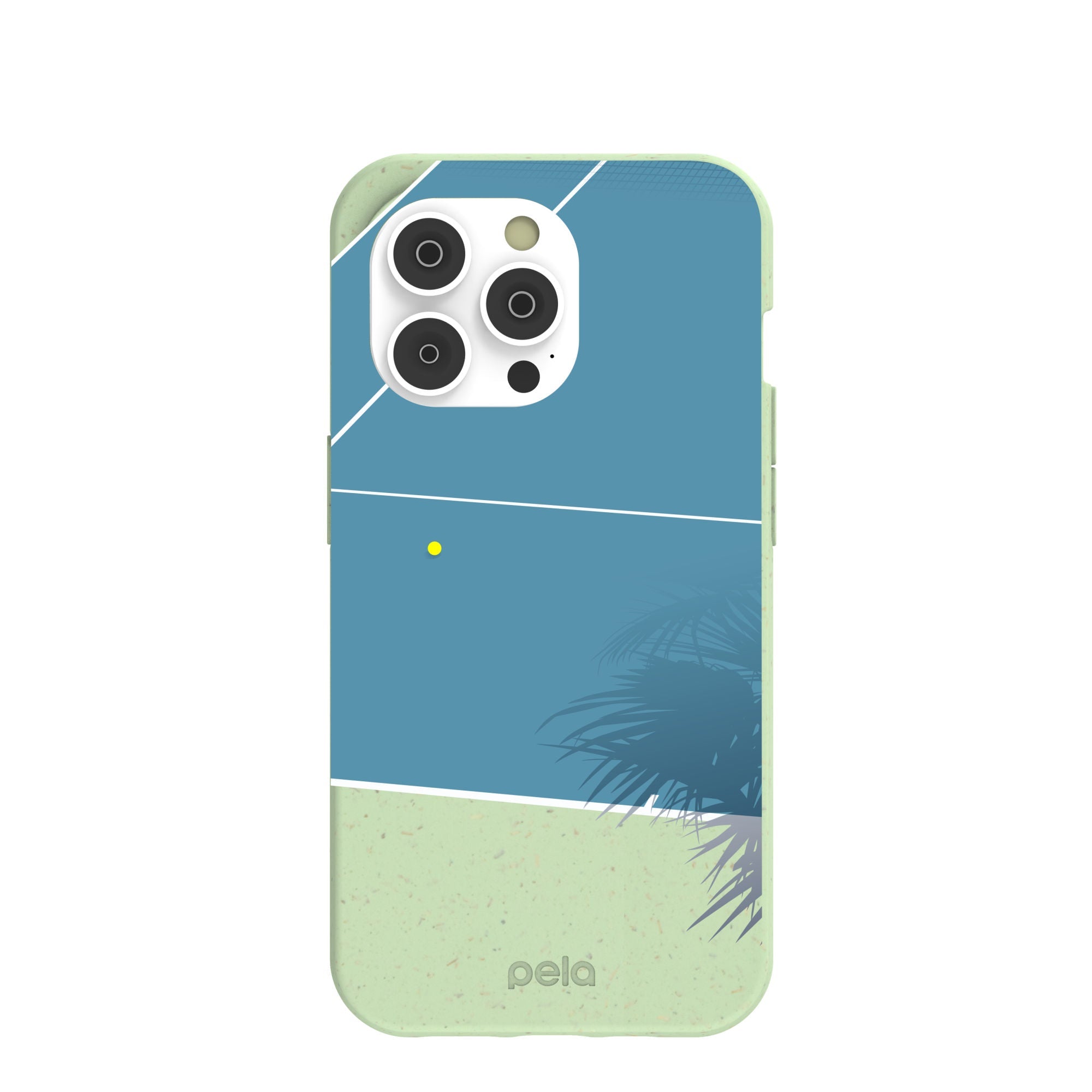 Sage Green Tennis Court iPhone 14 Pro Case Refurbished - Pela Case refurbished available on Cerqular